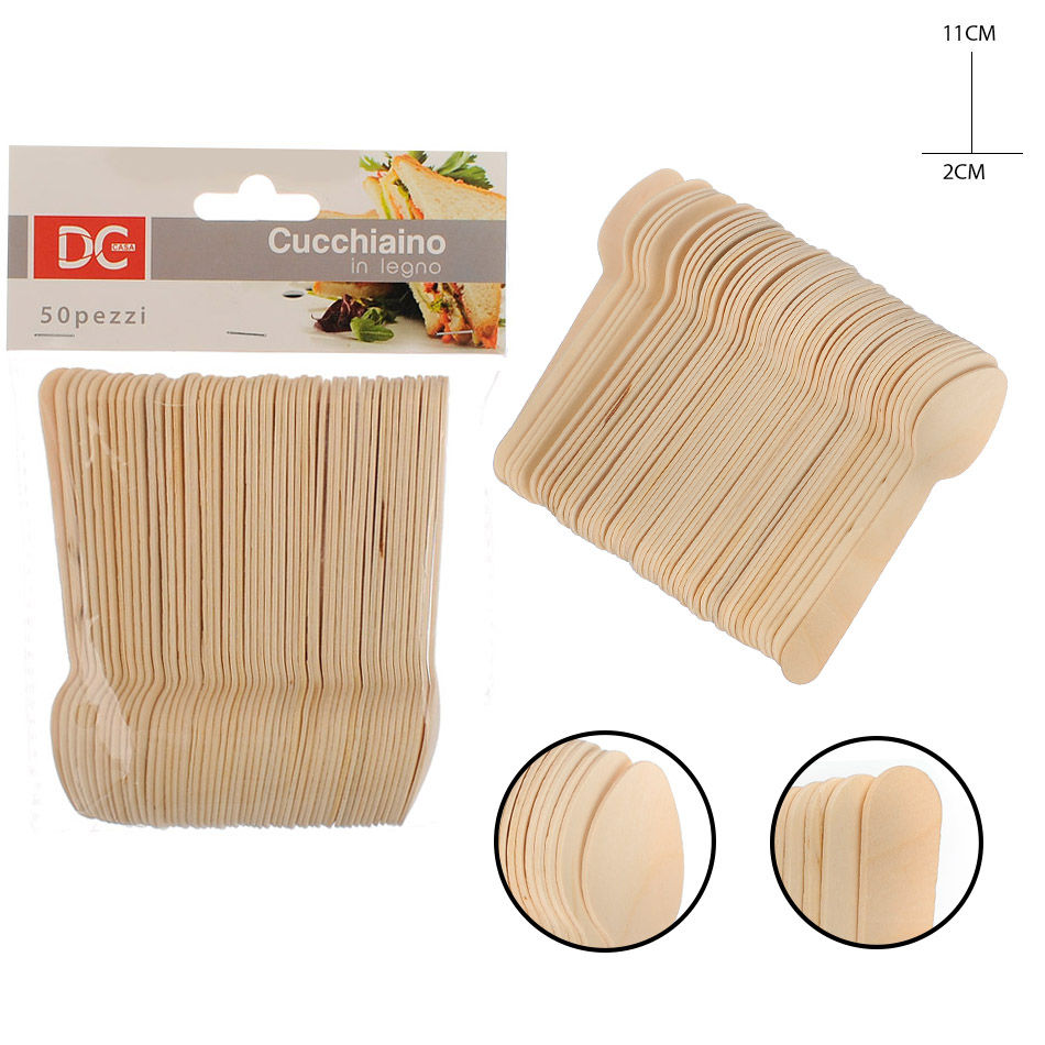 DC CASA CUCCHIAINO LEGNO 11X2CM 50PZDc