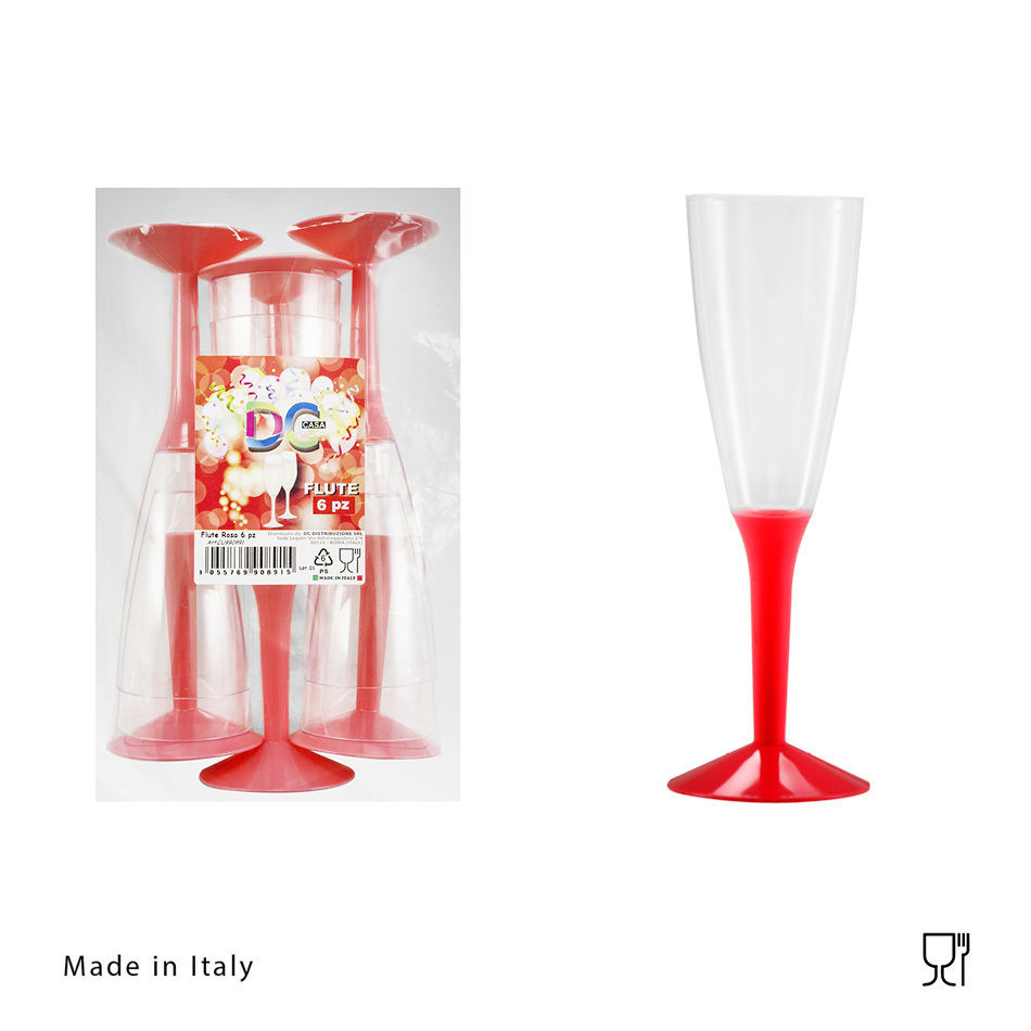 DC CASA FLUTE PLAST. 6PZ ROSSODc
