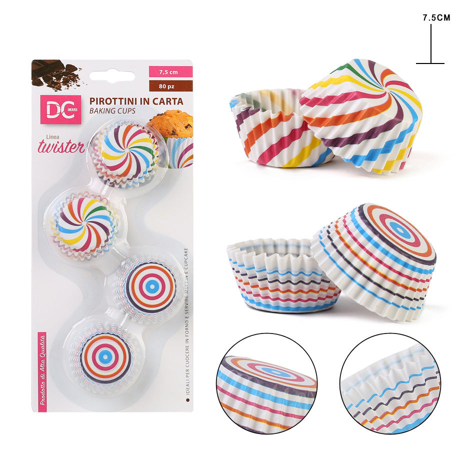 PIROTTINI CARTA CUPCAKE L/GIRANDOLA  7.5CM 80PZDc