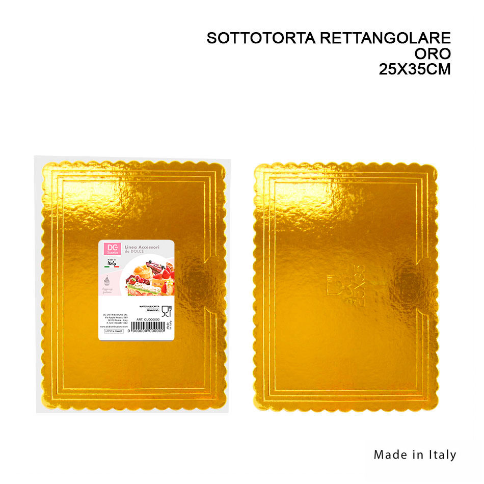 DC CASA SOTTOTORTA RETTANG. ORO 25X35CMDc