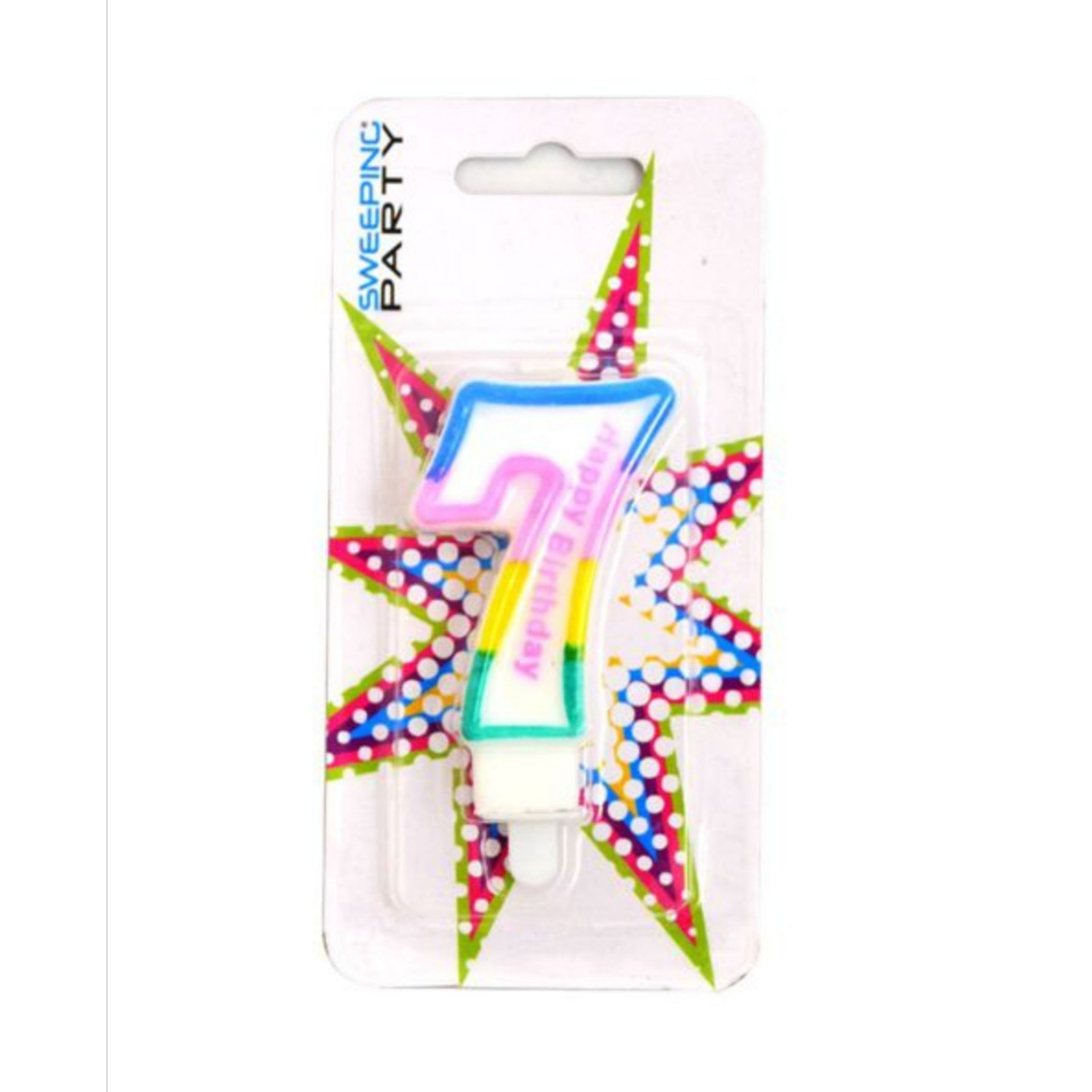 CANDELINA MULTICOLORE HAPPY BIRTHDAY N.7Sweeping Party