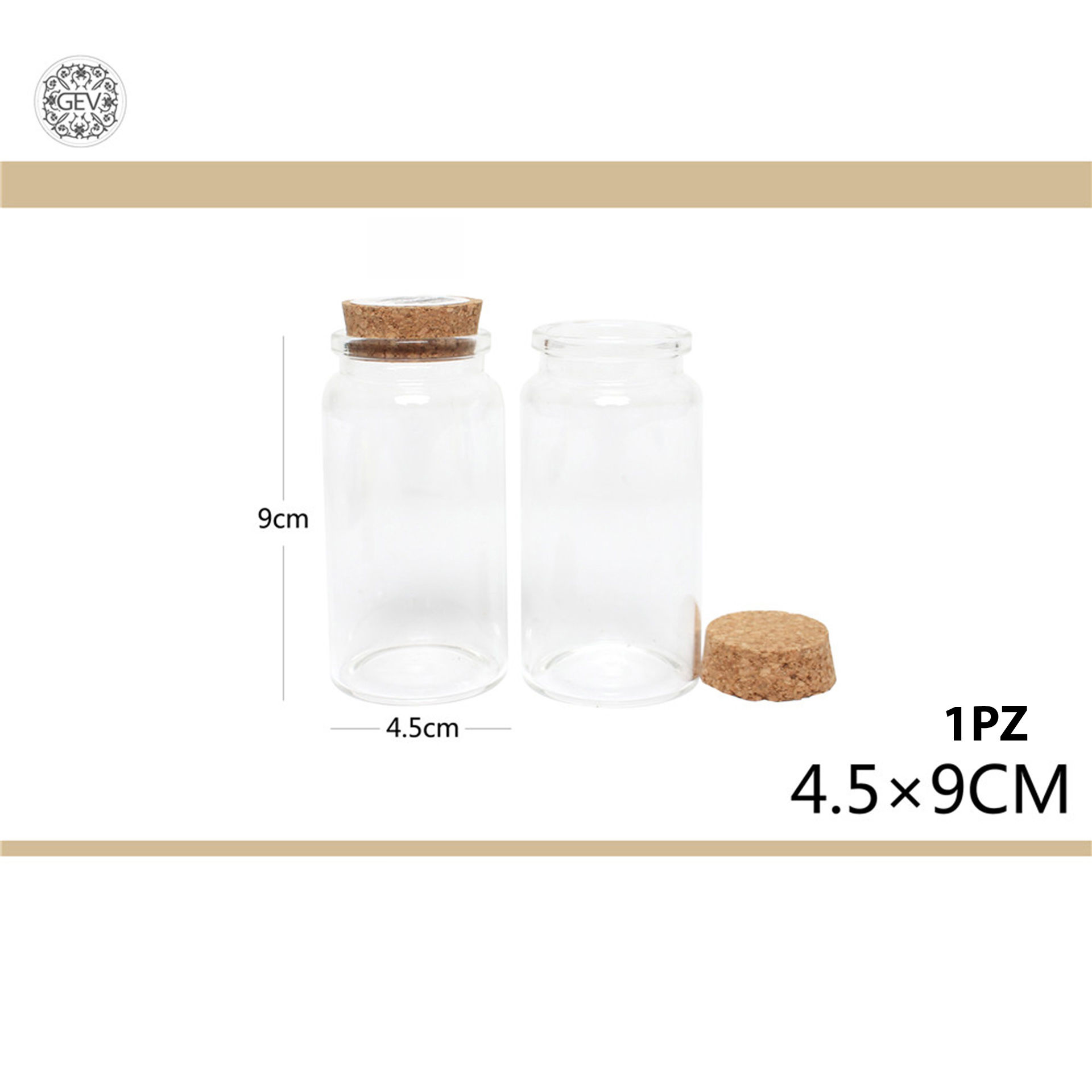 BOTTIGLIA DI VETRO 4.5X9CMGev