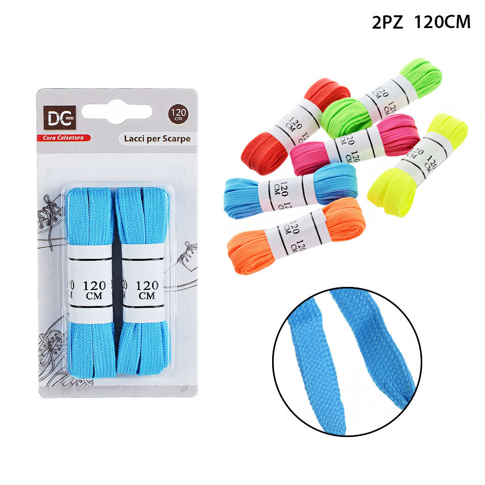 LACCI P/SCARPE PIATTI FUORESCENTI 120CM 2PAIA ASSDc