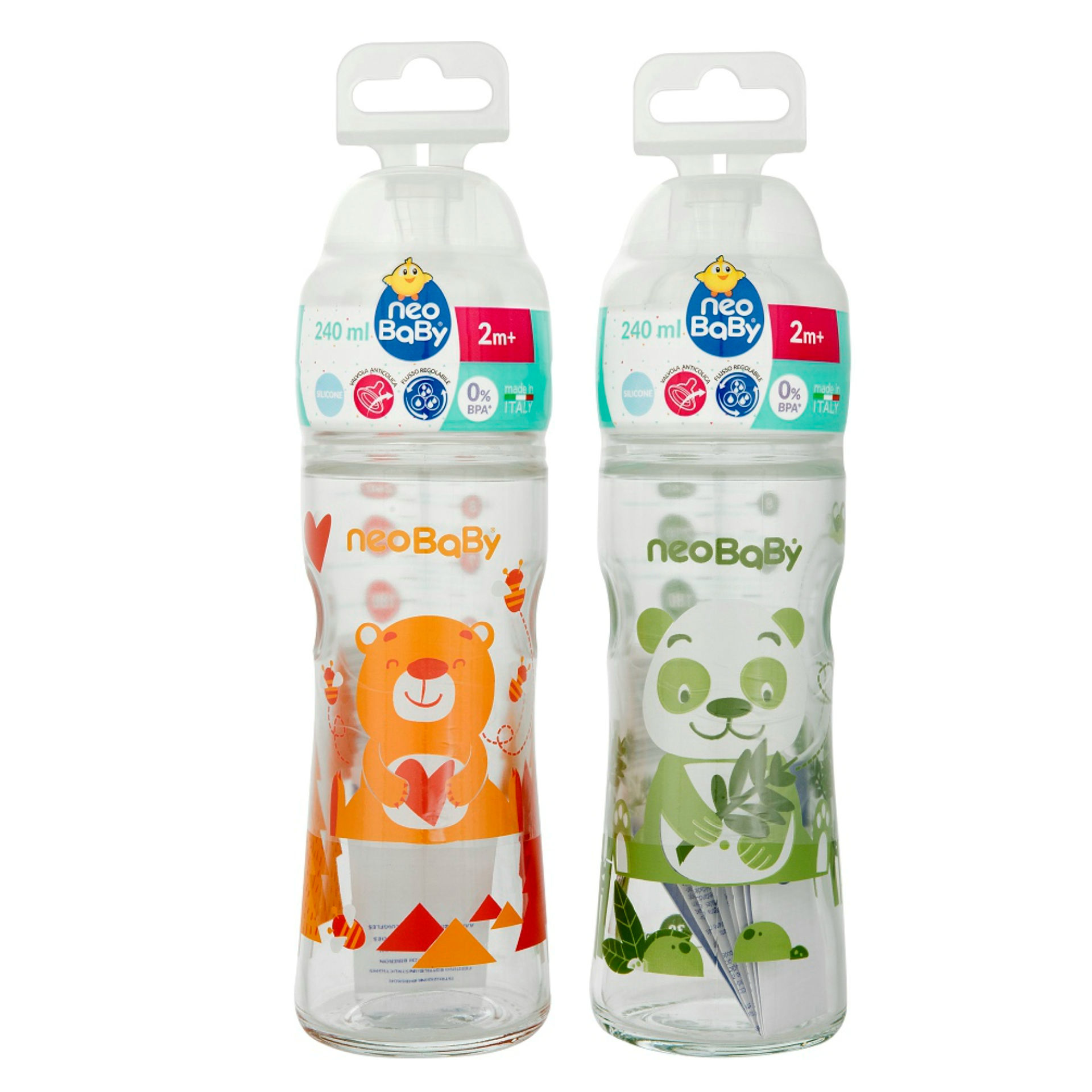 NEO BABY BIBERON VETRO LARGO 240 CAUCIU 84217Neo Baby