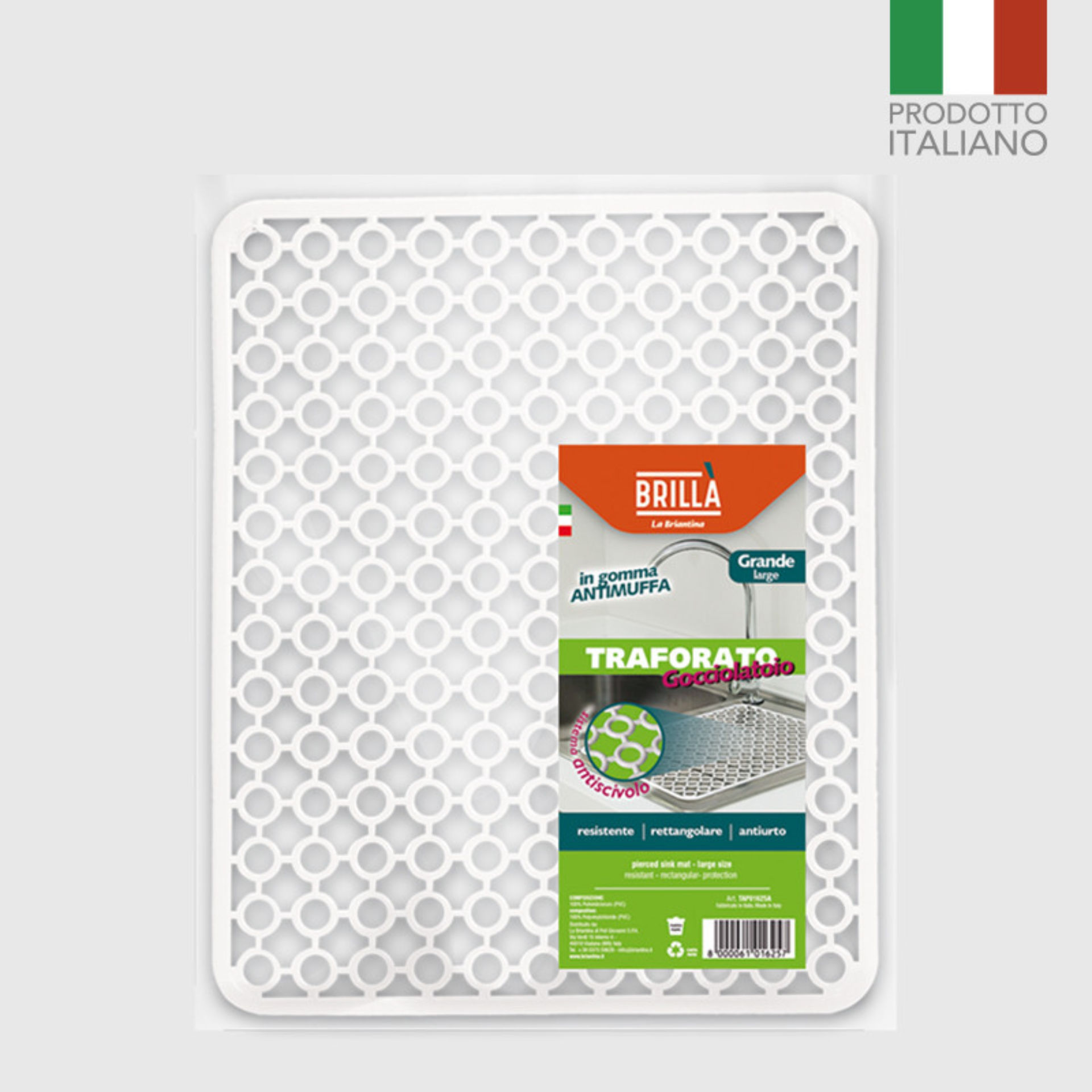 TAPPETO LAVELLO TRAFORATO GRANDE BIANCO