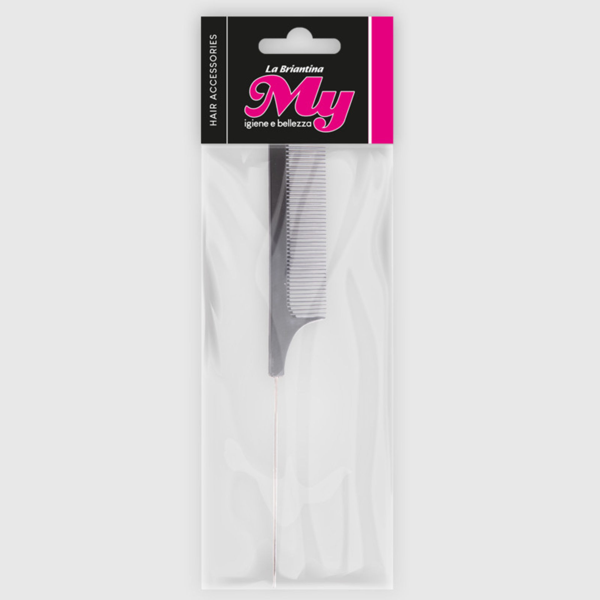 PETTINE CODA FERRO NERO BLISTER