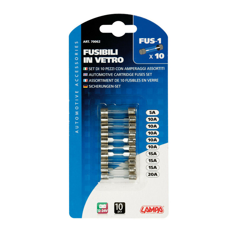 CART.FUSIBILI VETRO 10PZ.