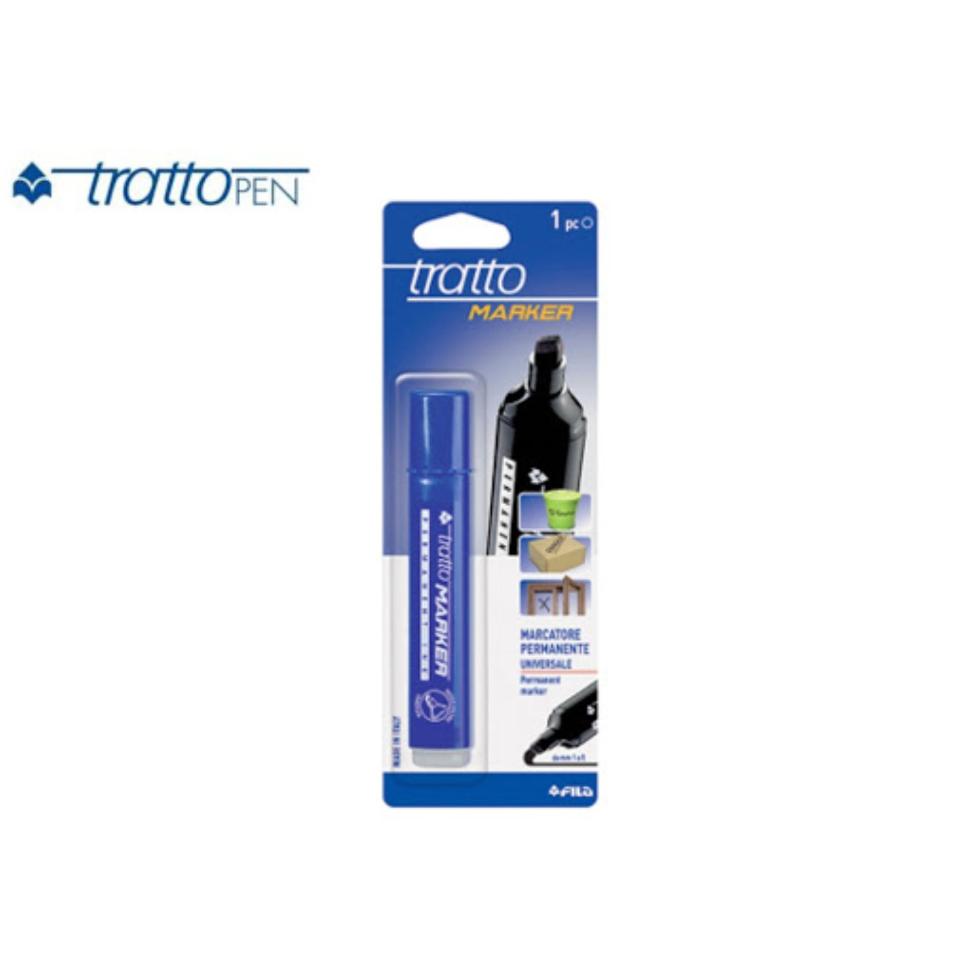 FILA MARCATORE TRATTO MARKER PUNTA SCALPELLO NEROFila