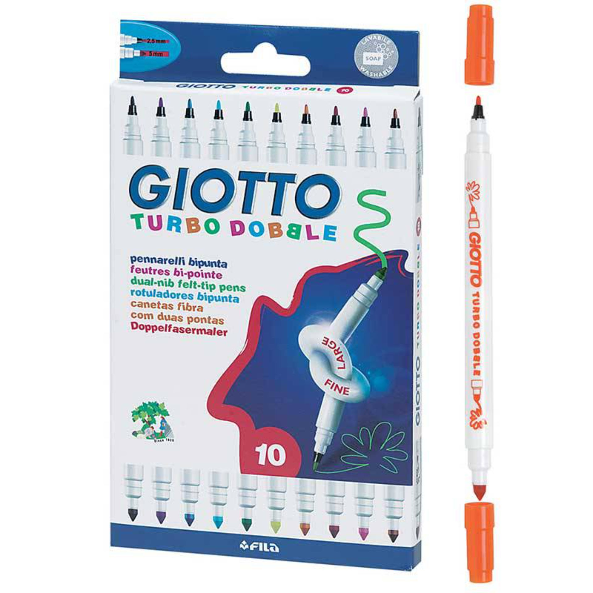 GIOTTO PENNARELLO TURBO DOBBLE SCATOLA 10 COLORIGiotto