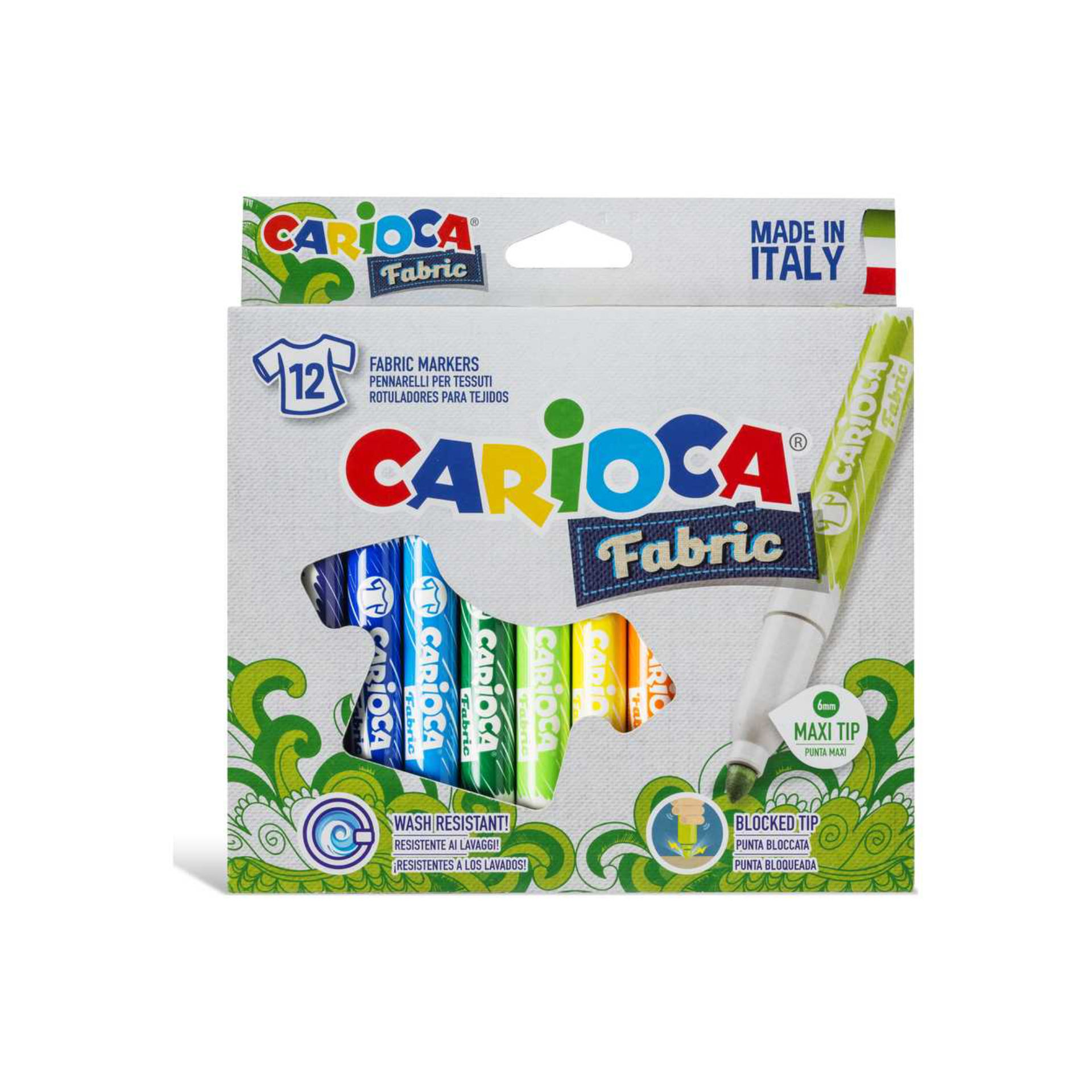 CARIOCA PENNARELLI PER TESSUTI PUNTA MAXI 12PZCarioca