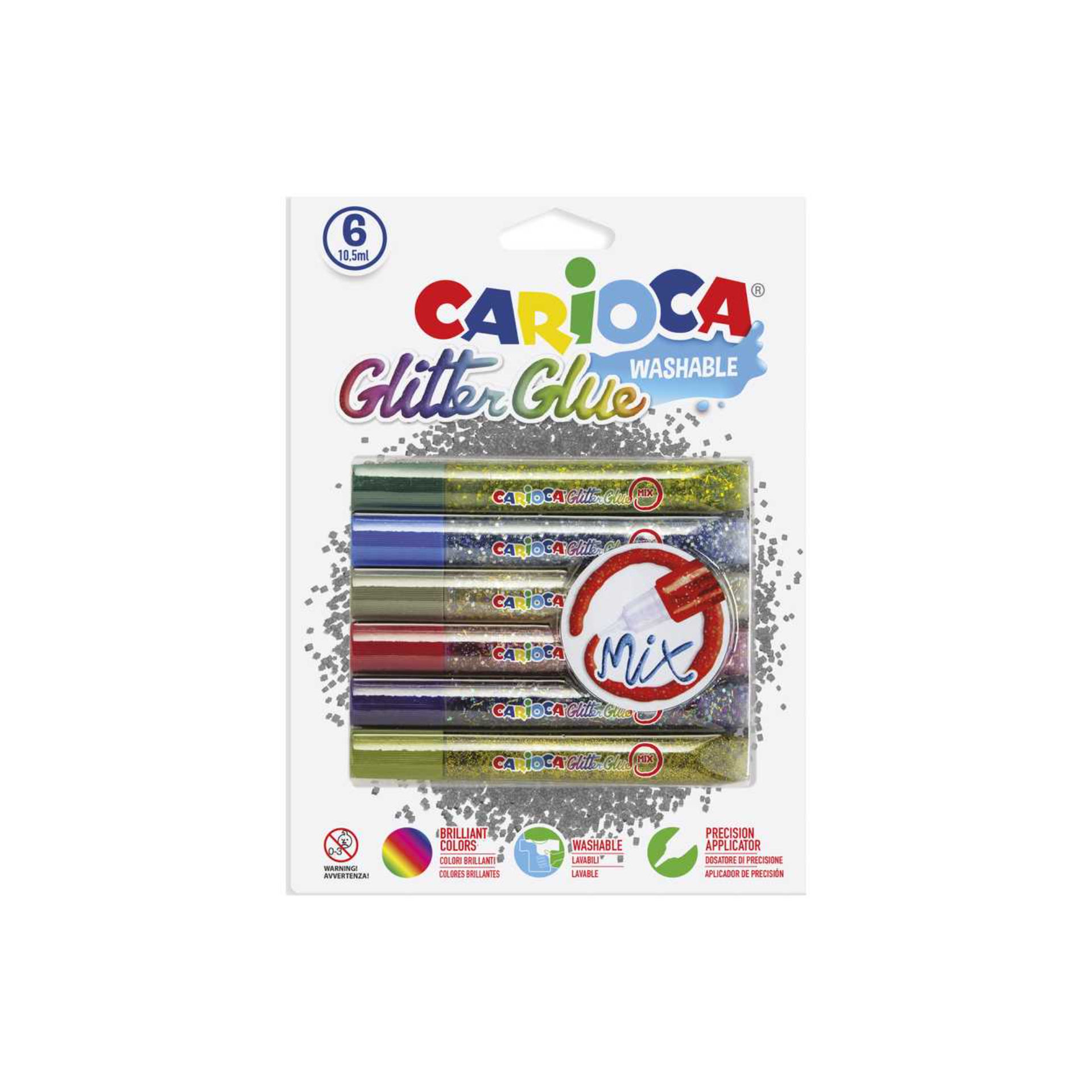 CARIOCA COLLA GLITTER  MIX  BL. 6 PZCarioca