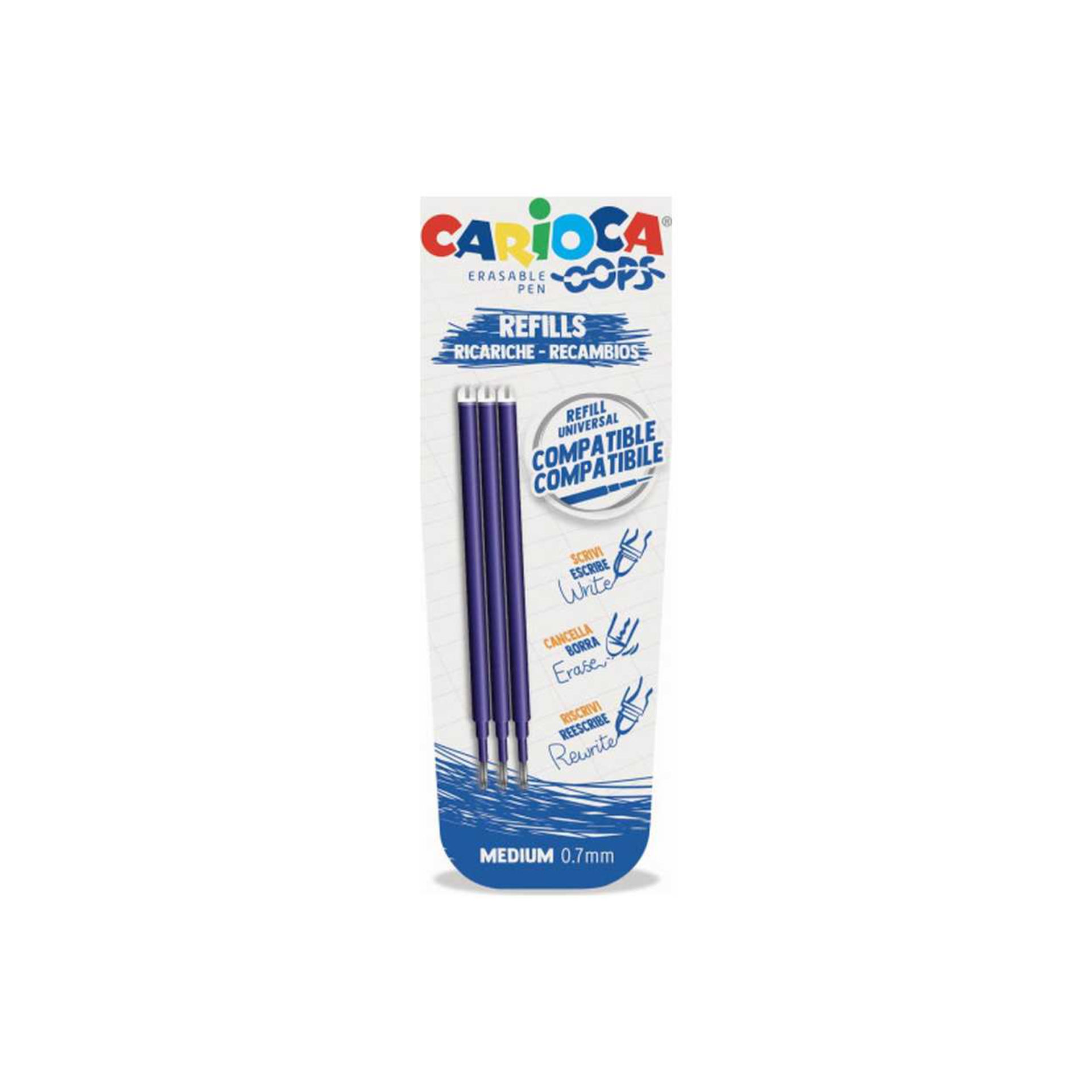 CARIOCA OOPS PENNE CANCELLIBLI REFILL BLU BL.3PZ.Carioca