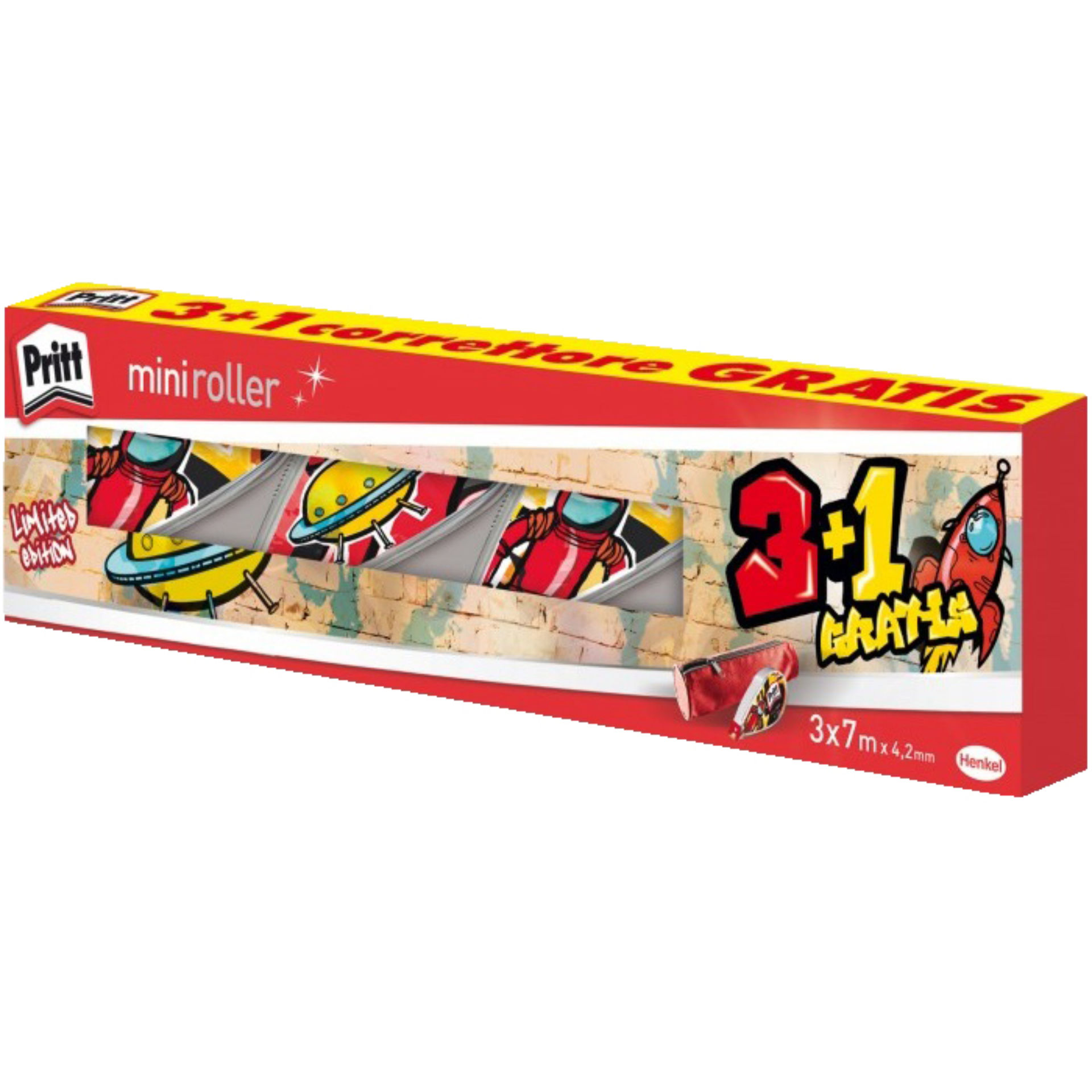CORRETTORE A NASTRO PRITT MINIROLLER 3+1GRATIS