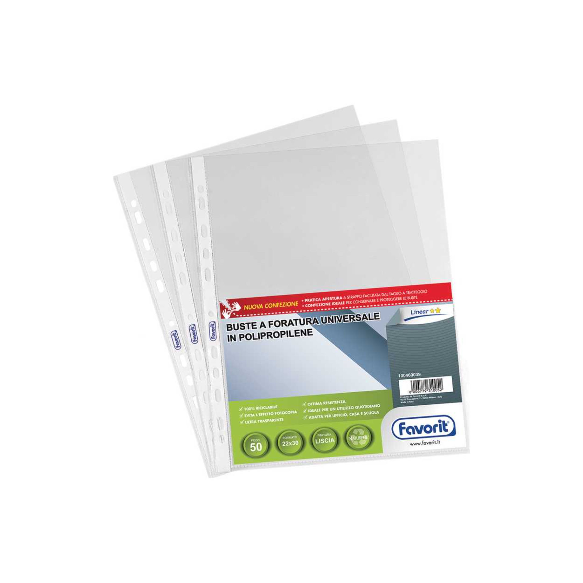 BUSTA PPL 22X30 FORATA LUCIDA 90MY 100460039 CF.50