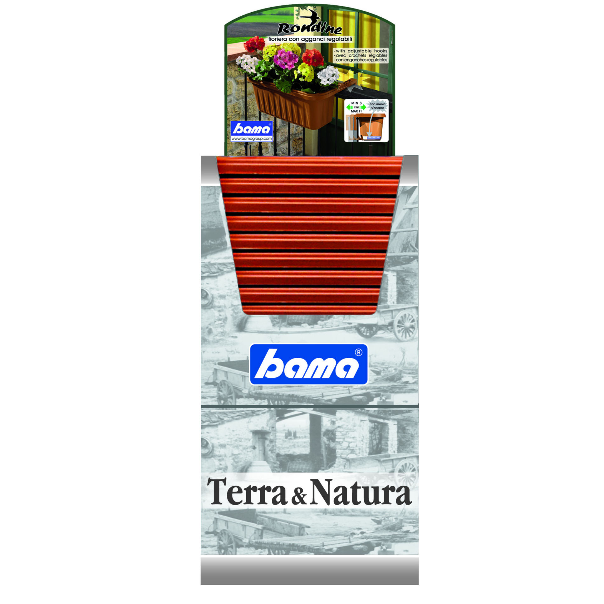 FIORIERA RONDINE REGOL. CM.60 TERRACOTTA