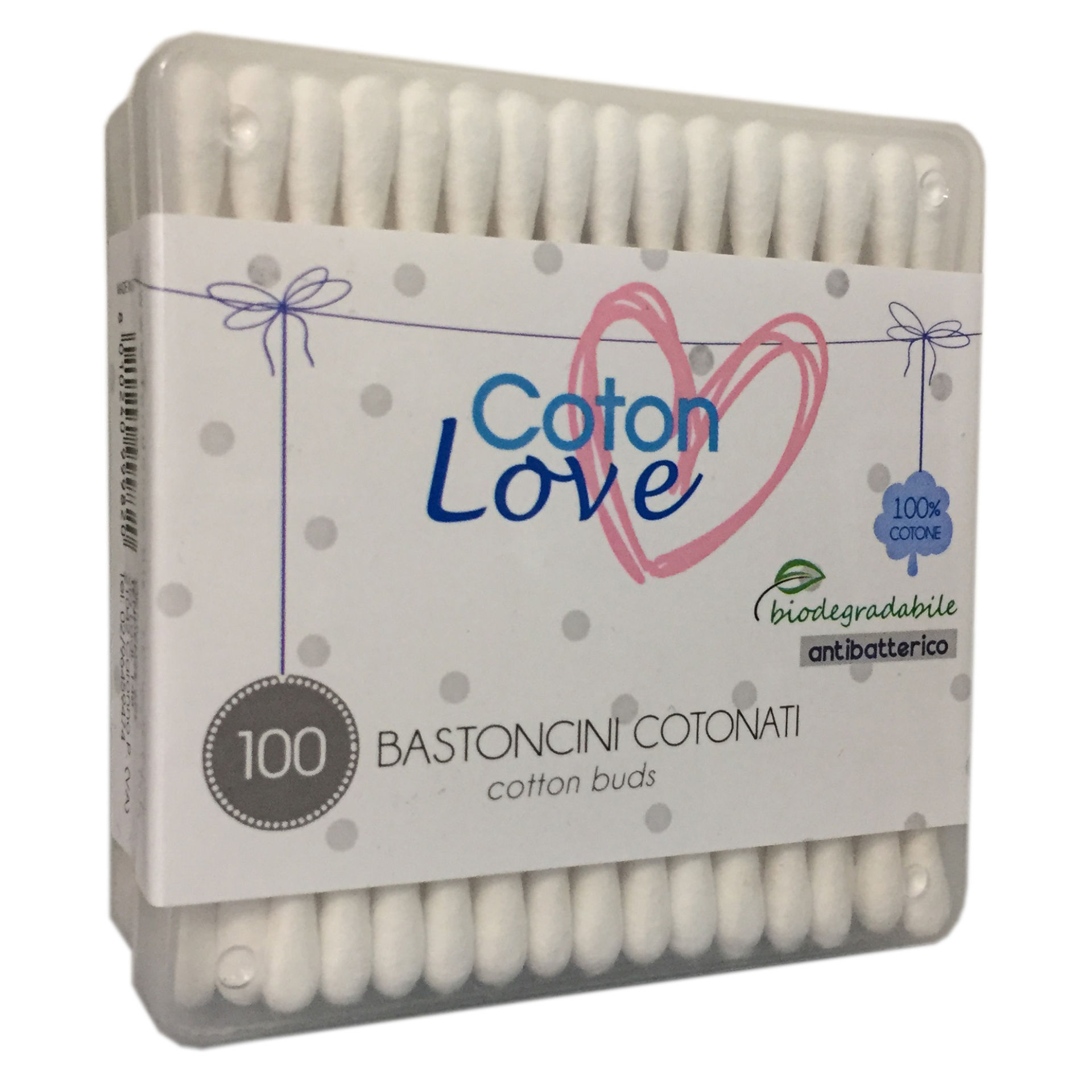 BASTONCINI COTONATI BIODEGRADABILI - PZ 100