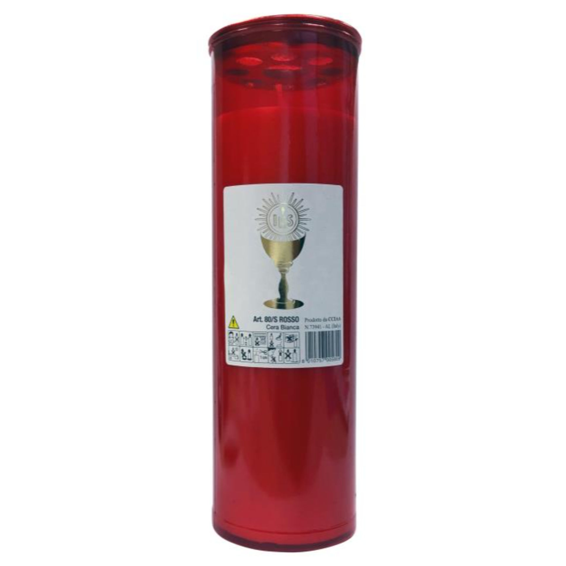 LUMINO A CERA ROSSO T80 - NUOVO -