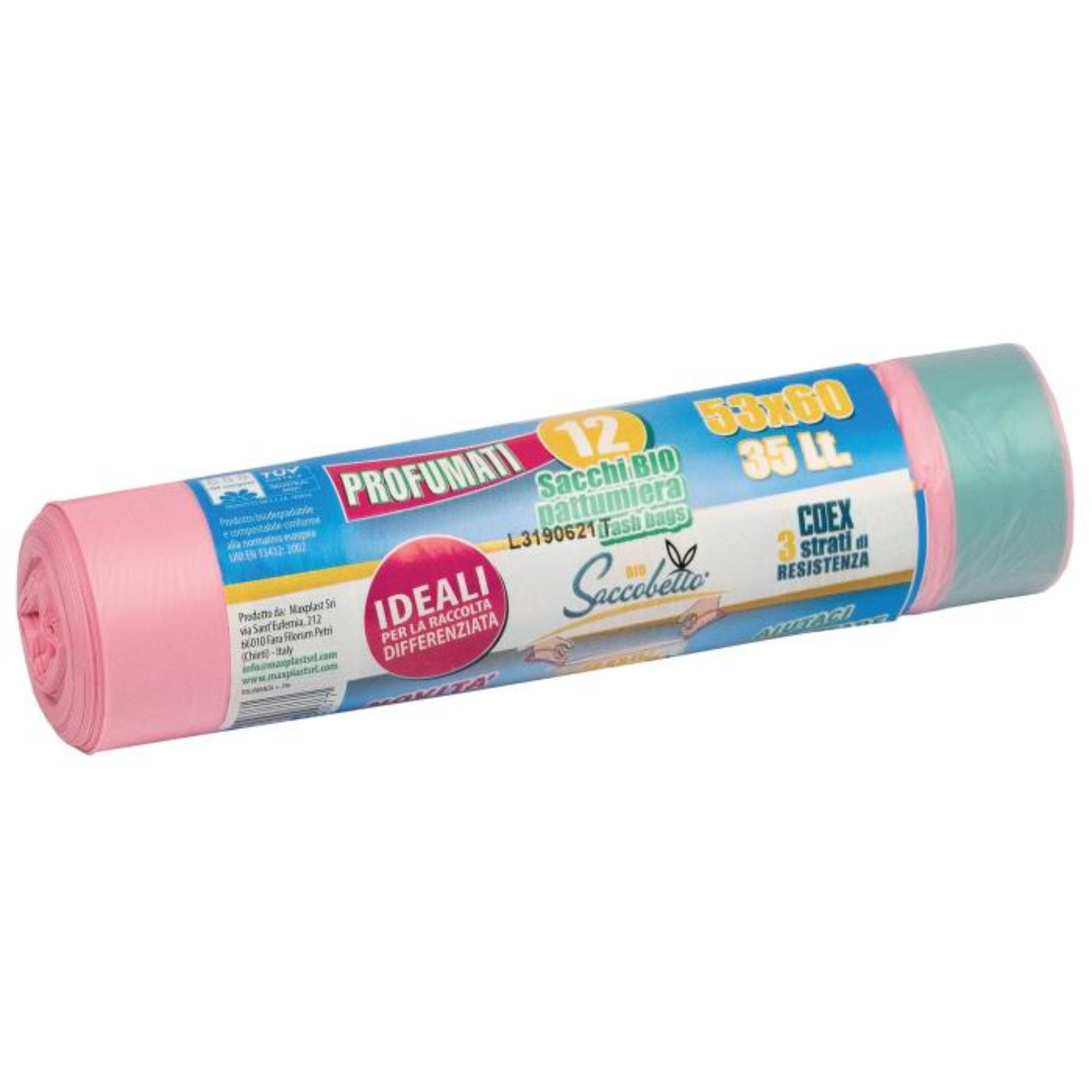 SACCO BELLO BIO 35LT 12PZ ROSA C.24