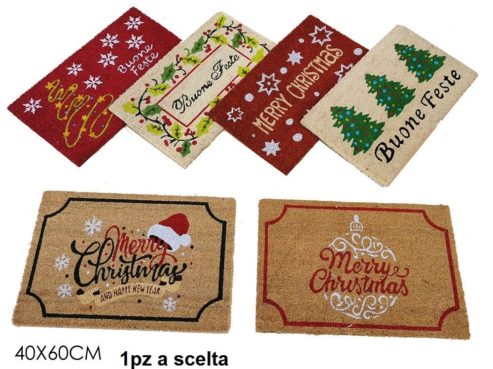 TAPPETO NATAL. 40X60CM BUONE FESTE 6ASS