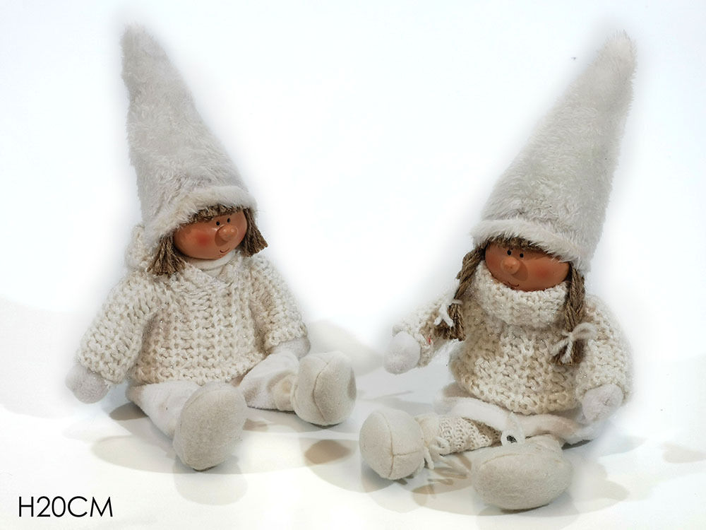 BIMBO SEDUTO 20CM BIANCO 2ASS.