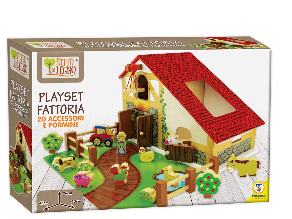FATTO DI LEGNO - F. PLAYSET FATTORIA CON ANIMALI