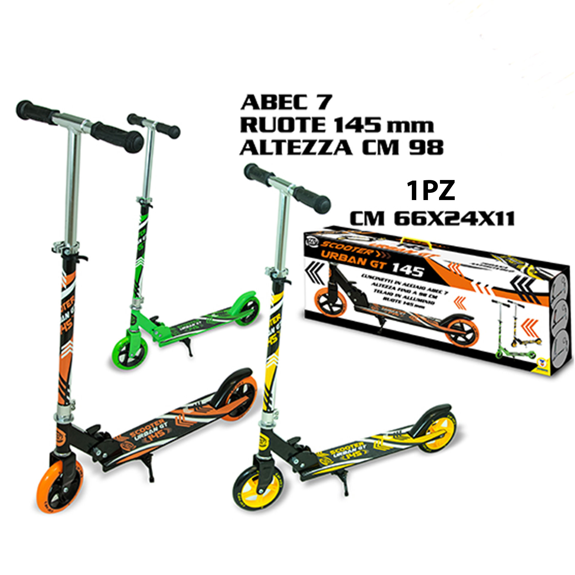 TEOSPORT - MONOPATTINO ALLU. RUOTE 145MM PU 100 KG