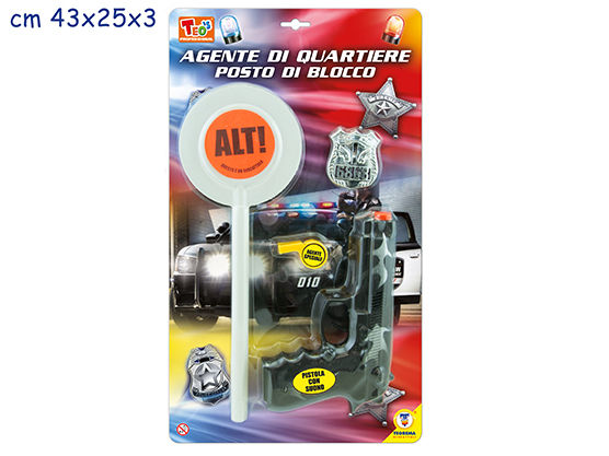 TEO S - SET AGENTE SPECIALE CON PALETTA E PISTOLA
