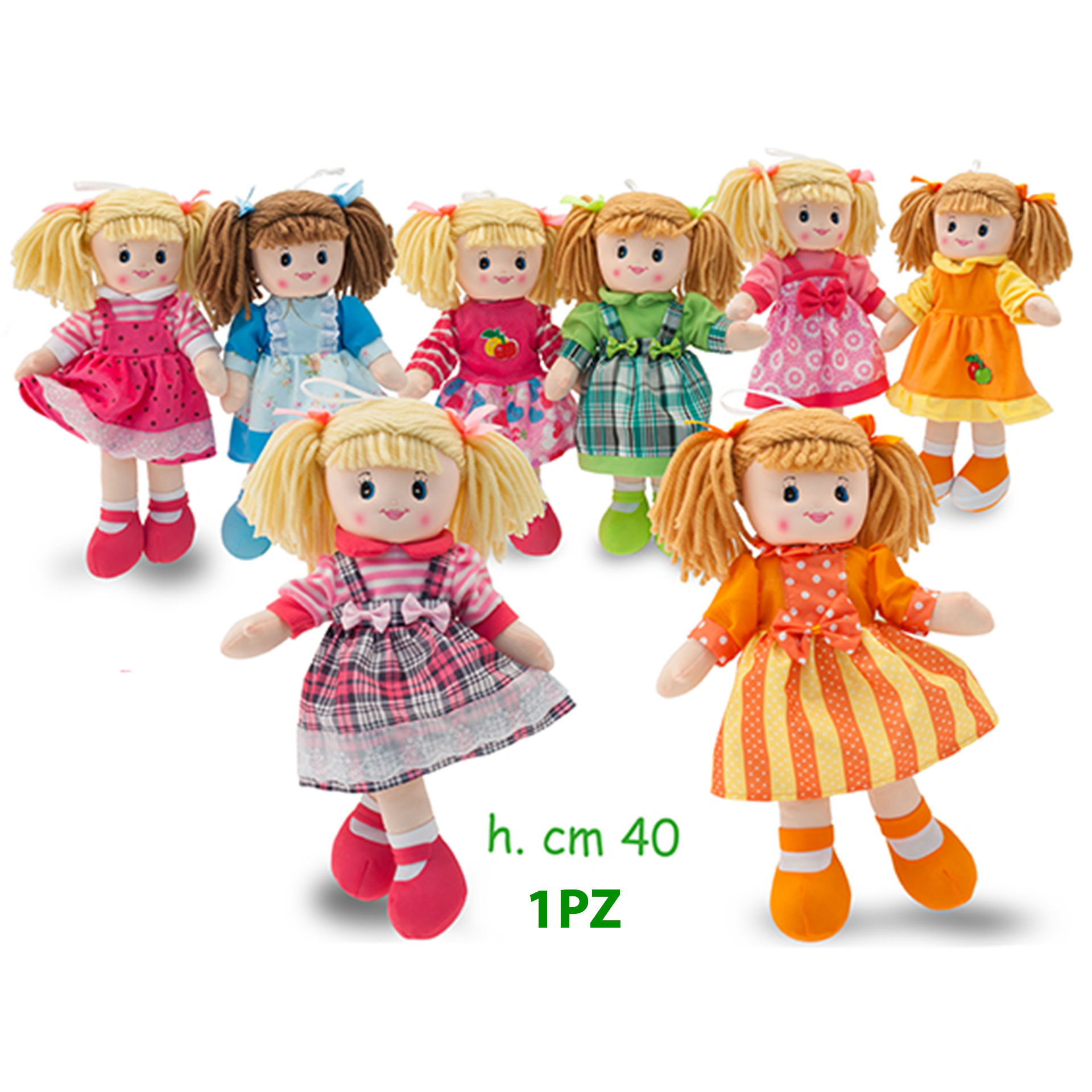 CARLOTTA - BAMBOLA IN PEZZA 8 ASS 40 CM