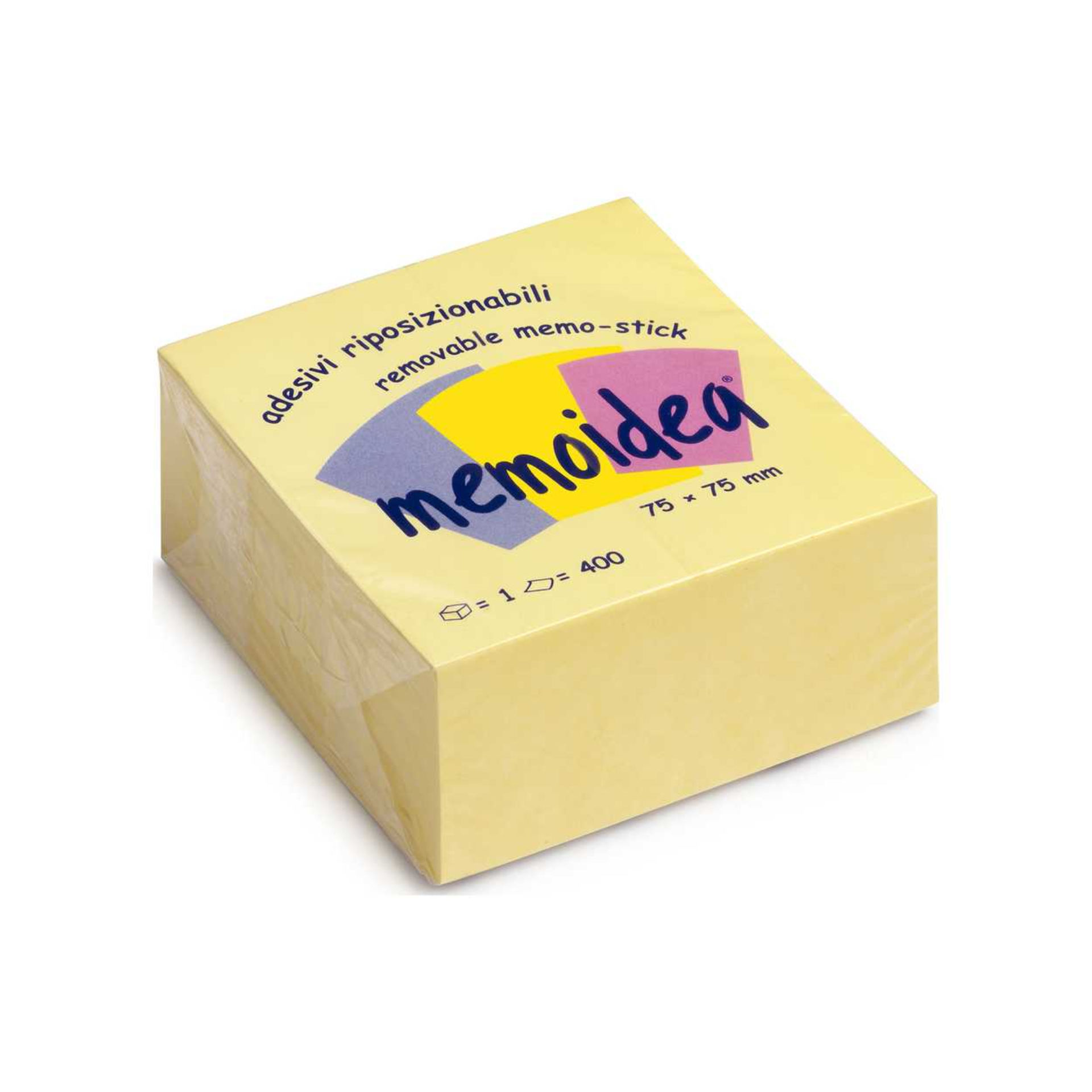 CUBO NOTES MEMOIDEA 75X75 GIALLO PASTELLO     3261