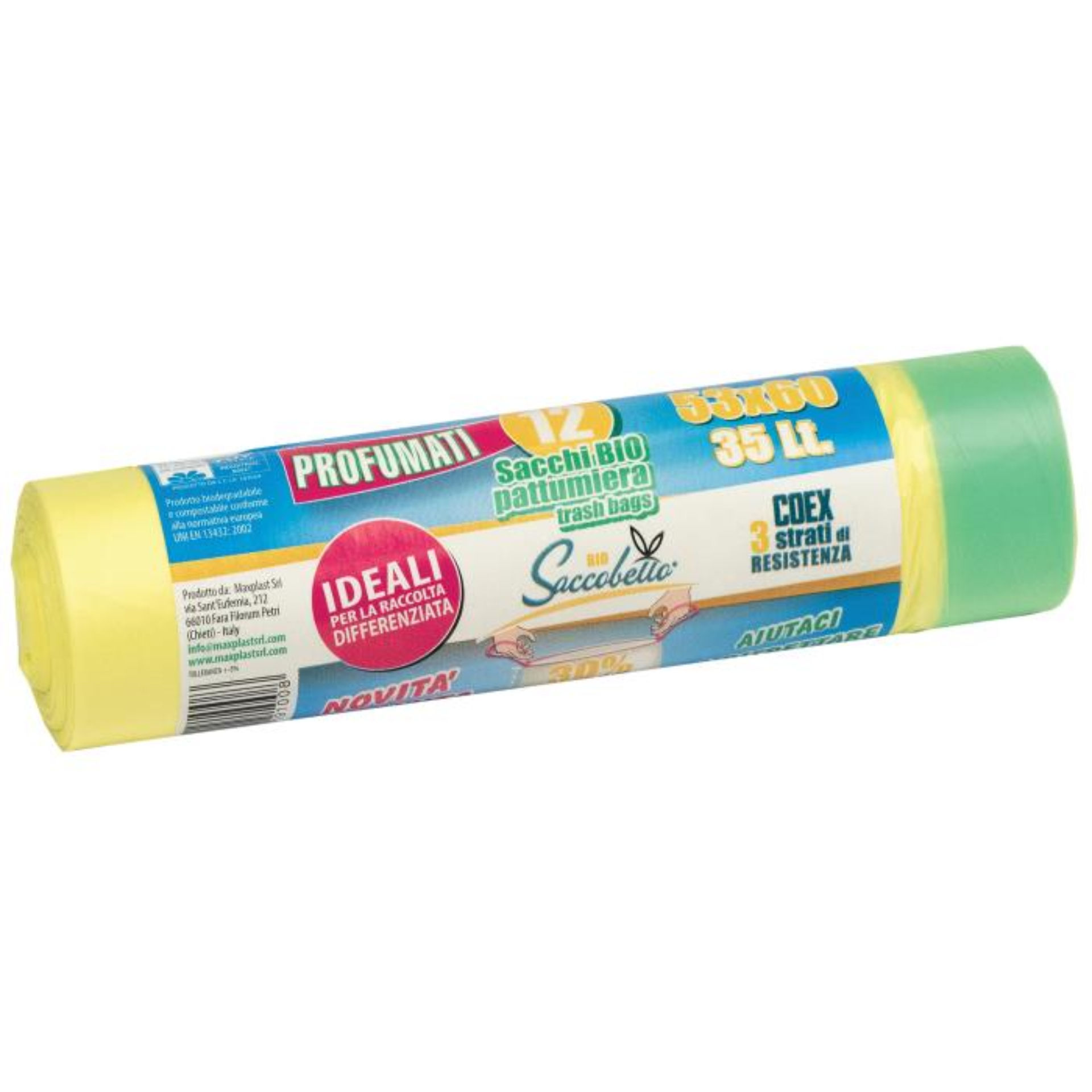 SACCO BELLO BIO 35LT 12PZ GIALLO C.26