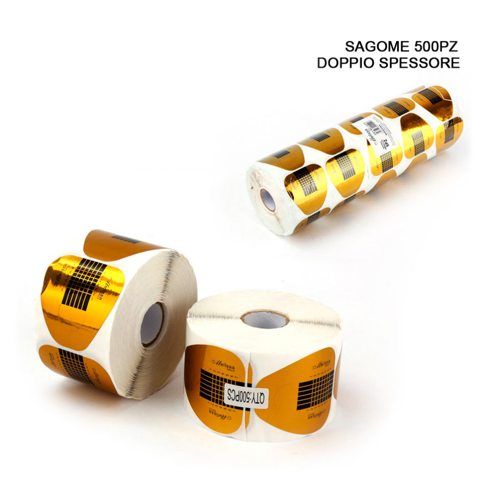 SAGOME UV ADESIVO DOPPIO SPESSORE ROTOLO DA 500PZ