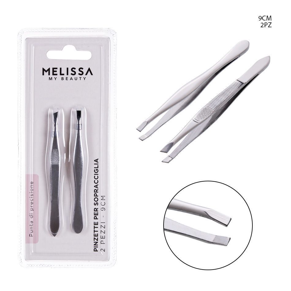 PINZETTA SOPRACCIGLIA P/PRECISIONE 9CM 2PZ