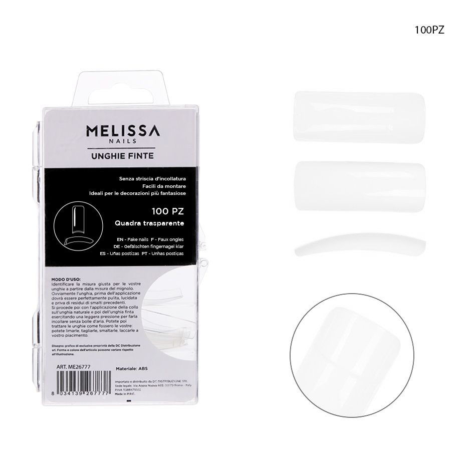 UNGHIA QUADRA TRASP. 8,5X14,5X1,8CM 100PZ