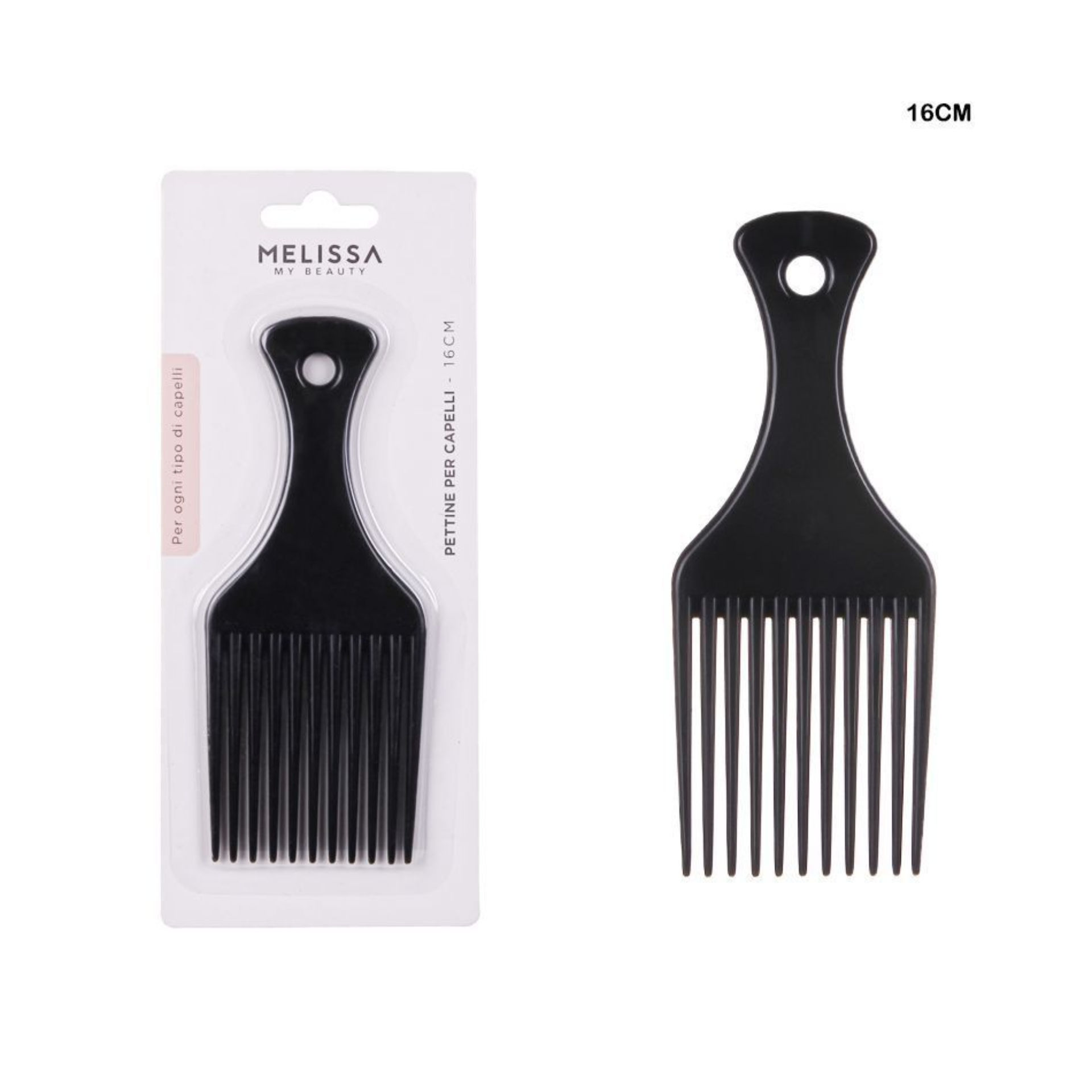 PETTINE CAPELLI 16CM NERO
