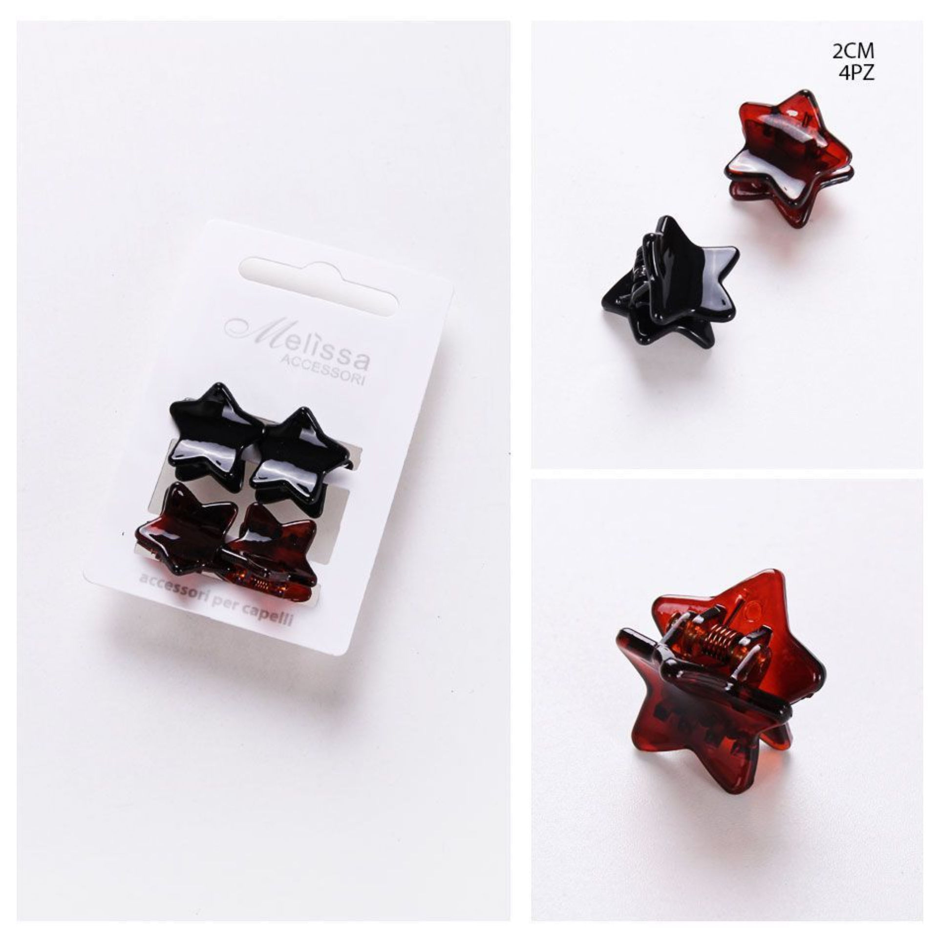 MOLLETTINE CAPELLI STELLA 2CM 4PZ ASS.
