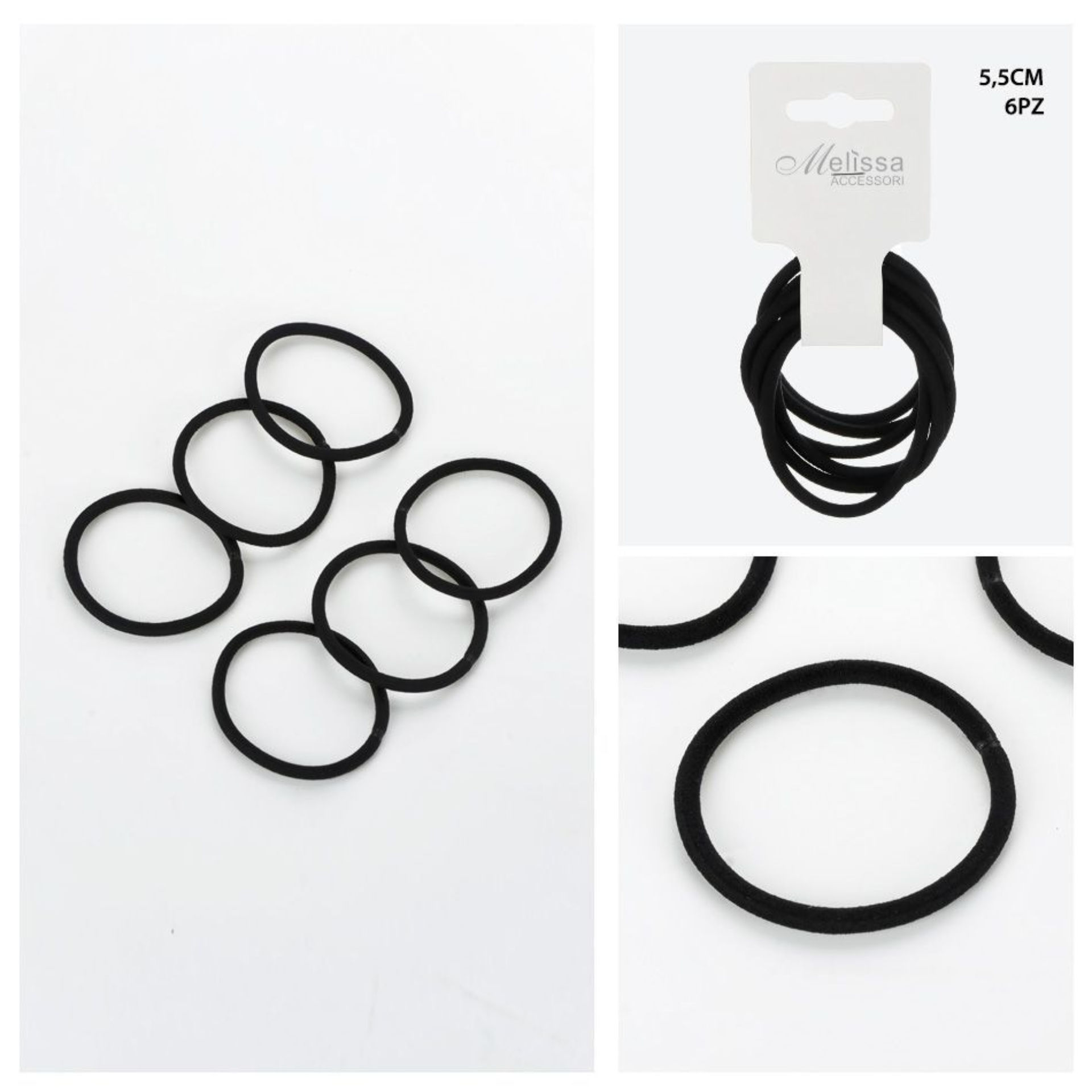 ELASTICI CAPELLI NERO 6PZ