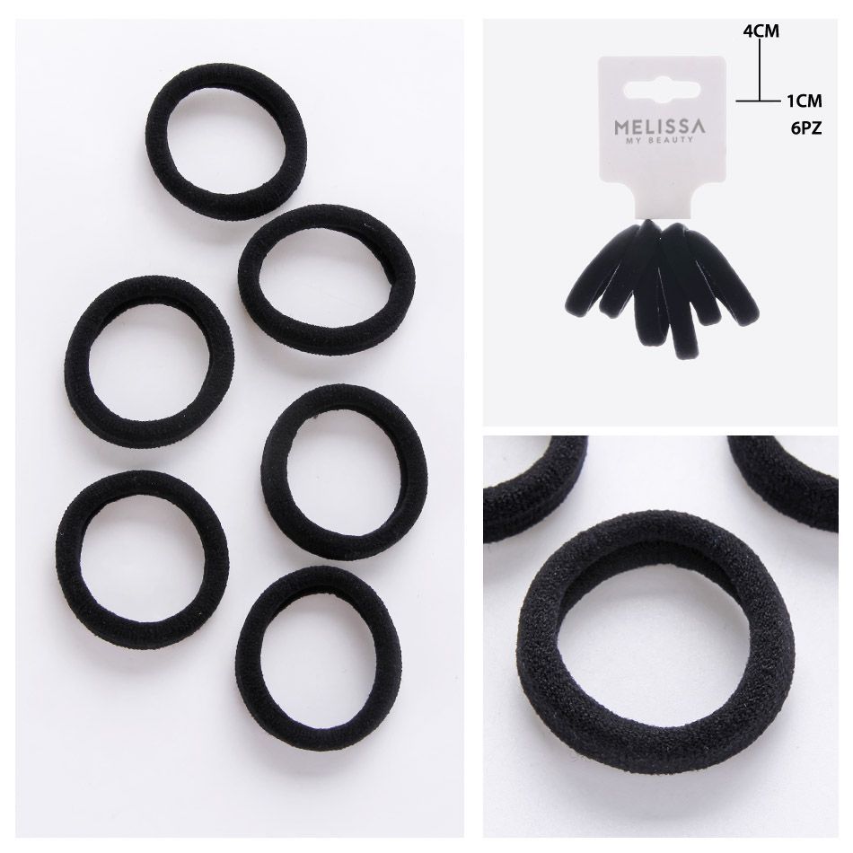 ELASTICI CAPELLI NERO 1X4CM 6PZ