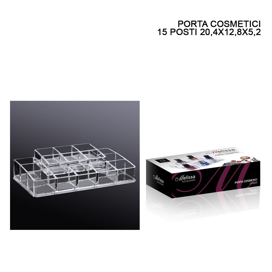 PORTA COSMETICI CRILEX 15 POSTI 20,4X12,8X5,2CM