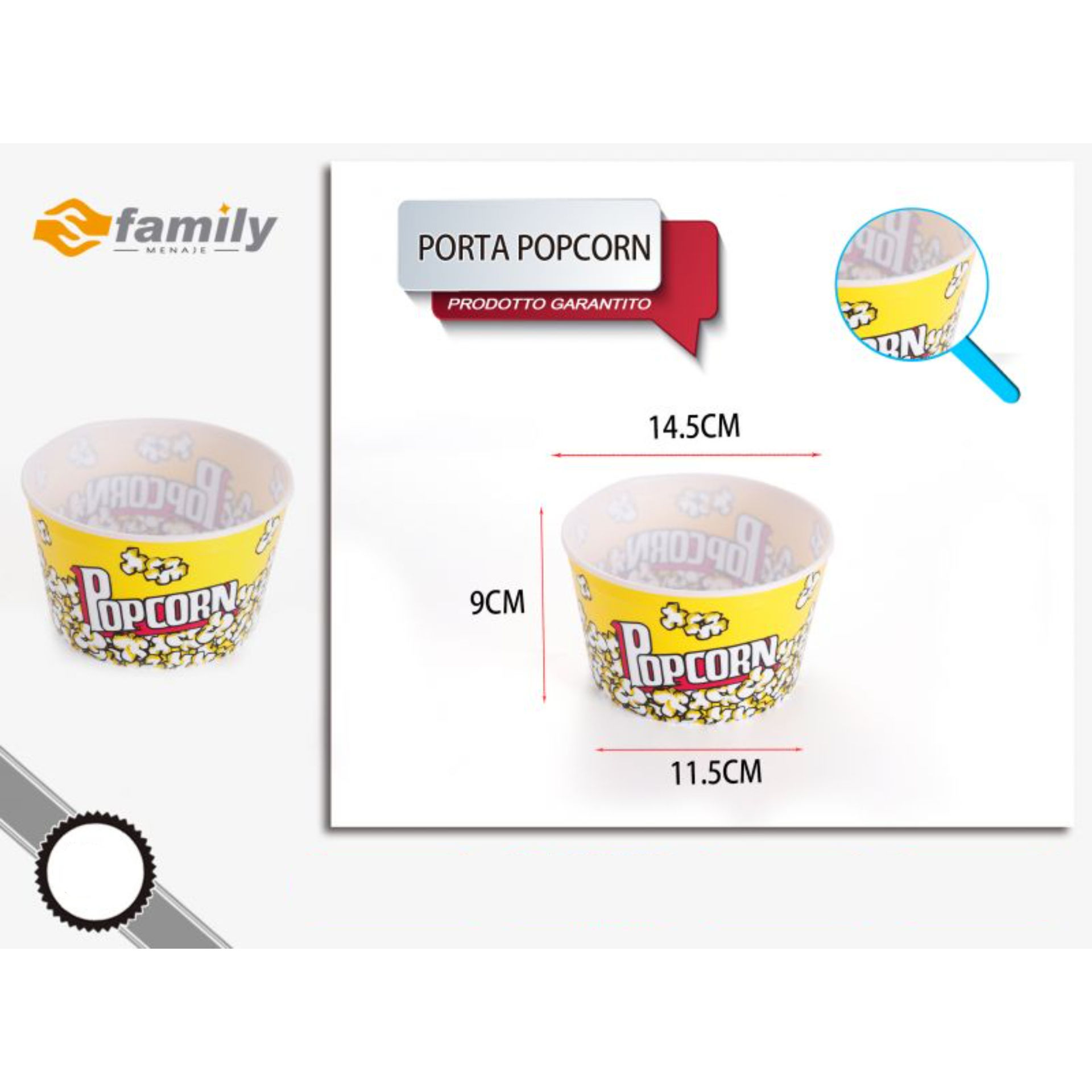 PORTA POPCORN 9*14.5*11.5CMFamily