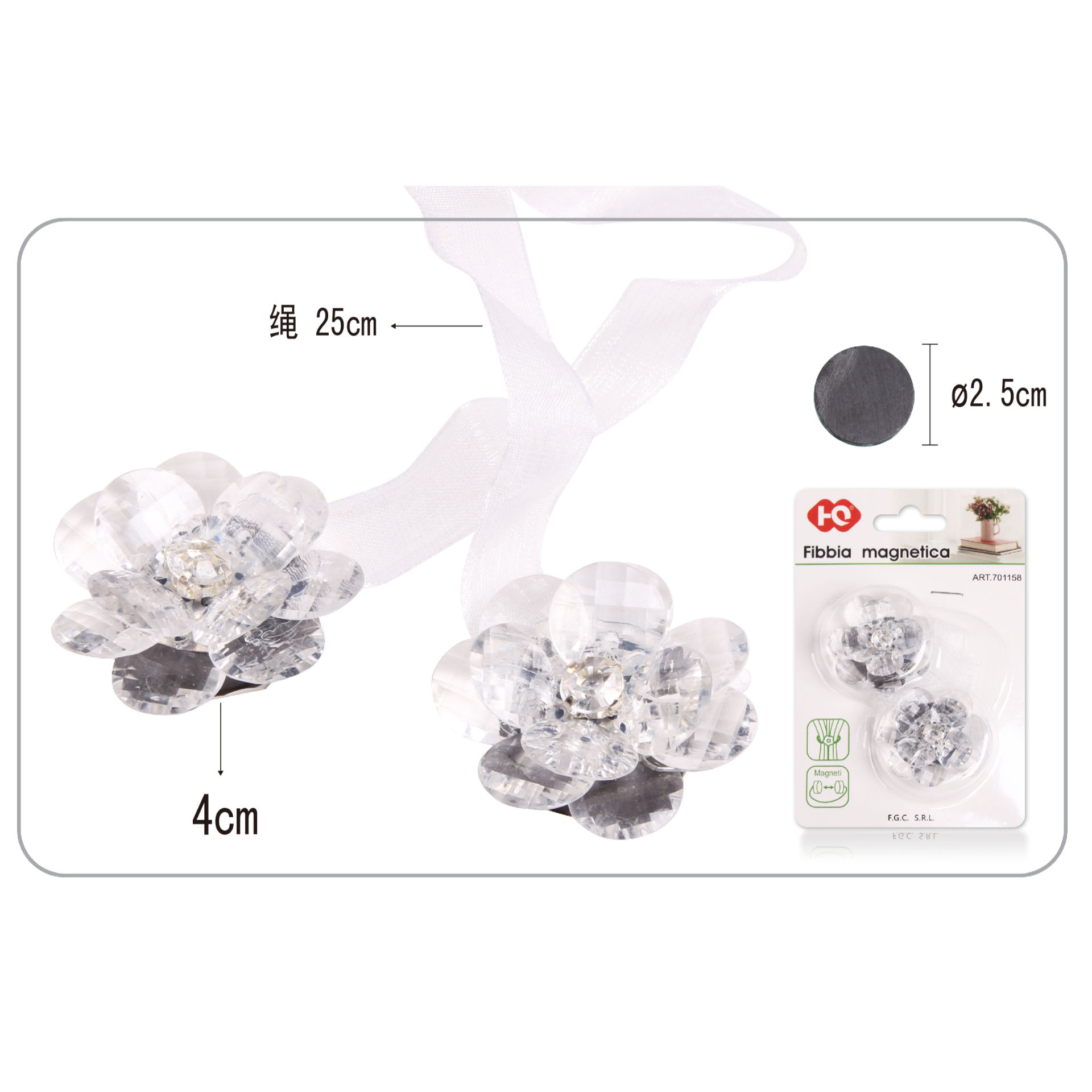 FIBBIA  MAGNETICA COLORI ASSORTITI