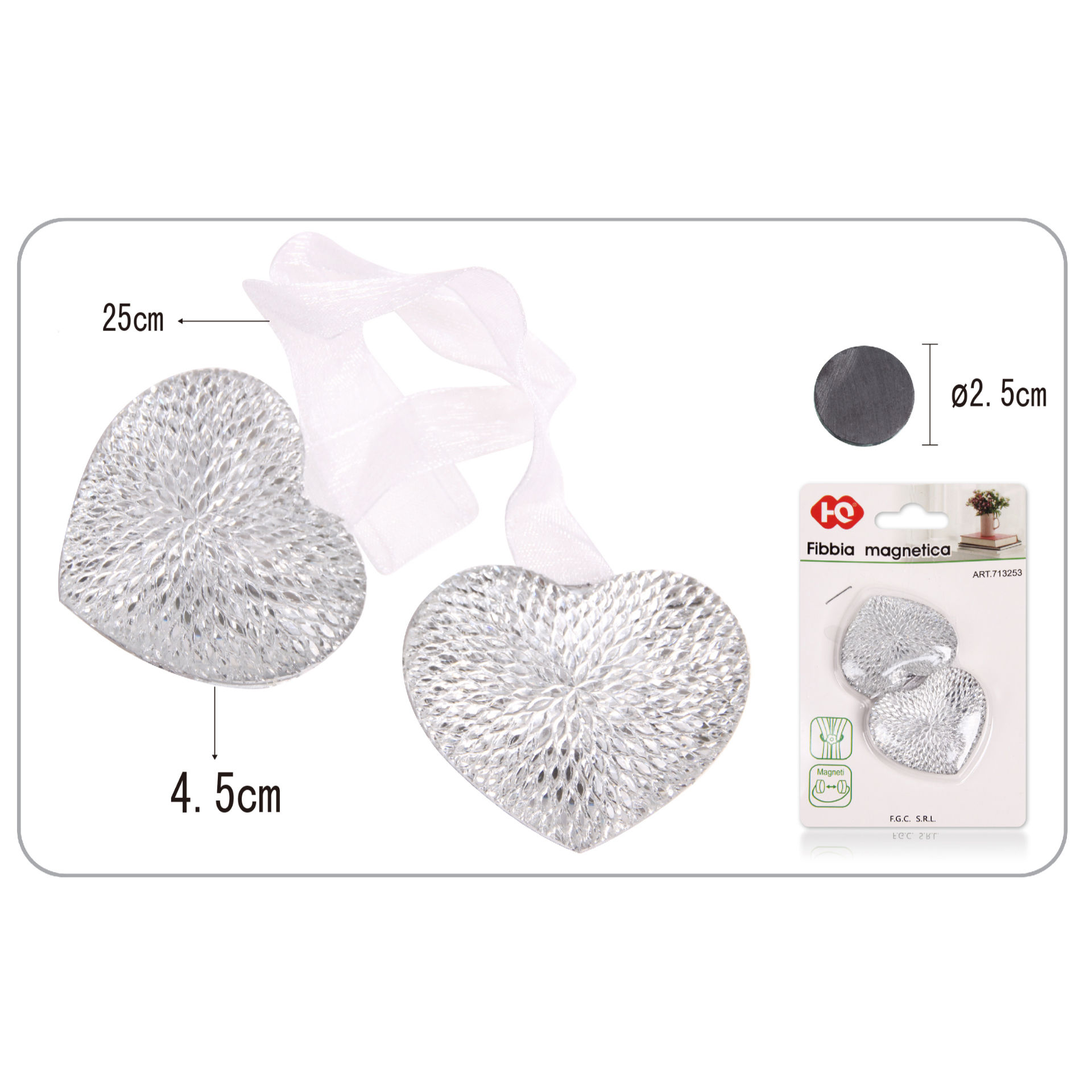 FIBBIE MAGNETICHE PER TENDE BIANCO