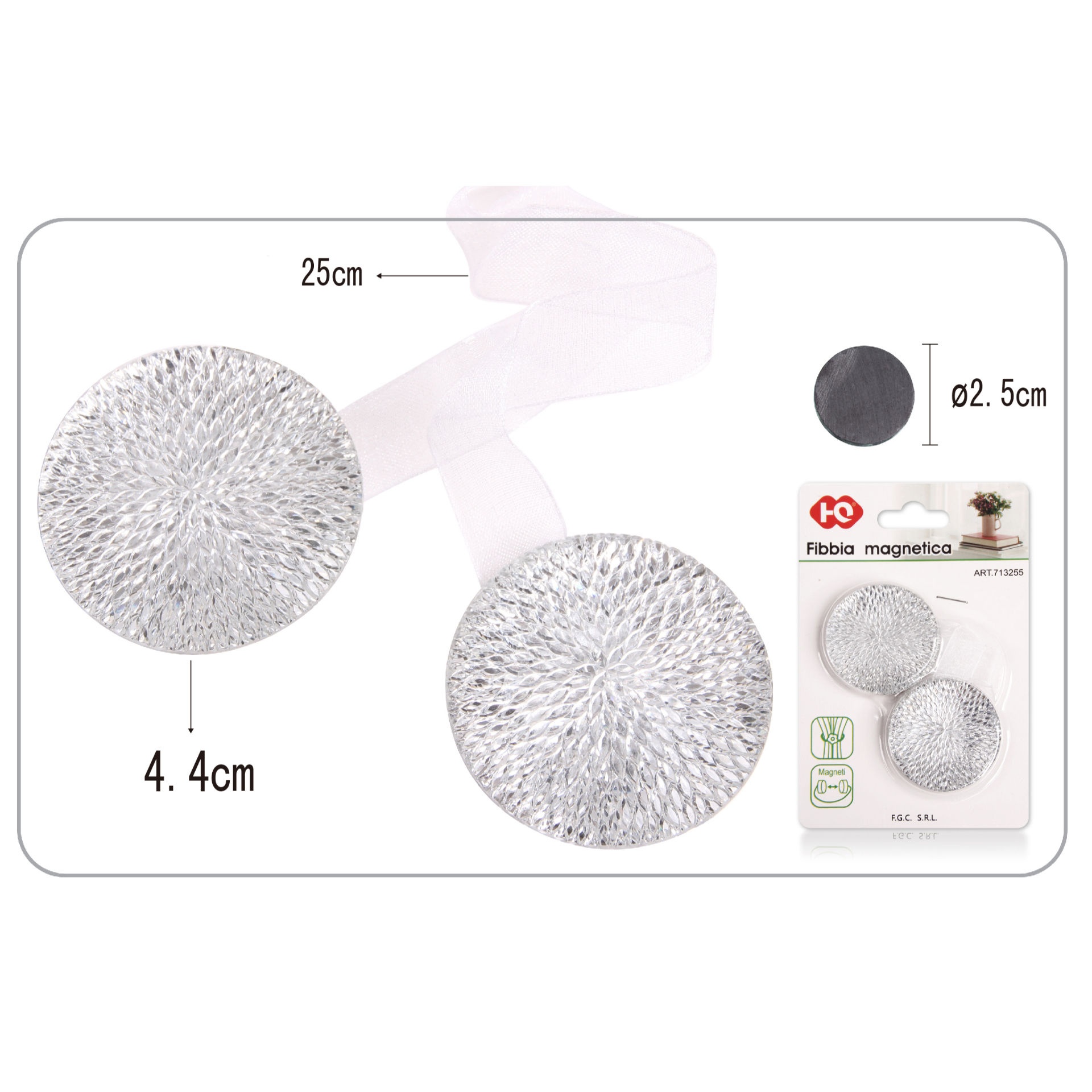 FIBBIE MAGNETICHE PER TENDE BIANCO