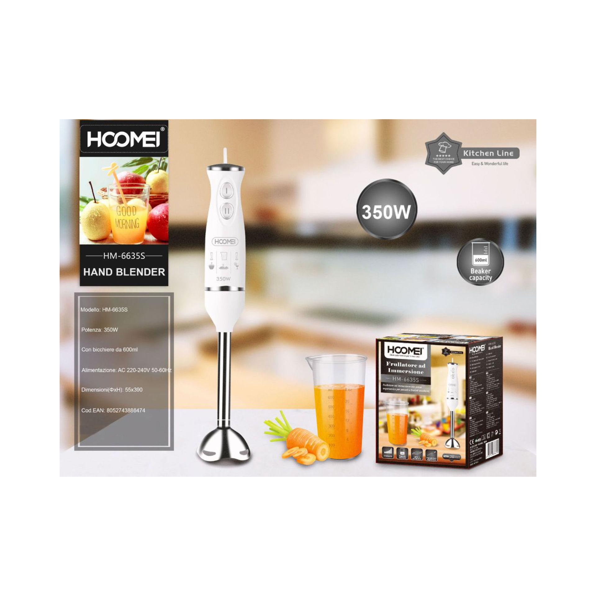 MIXER MULTIFUNZIONE 350W HM-6635S (6474)Hoomei