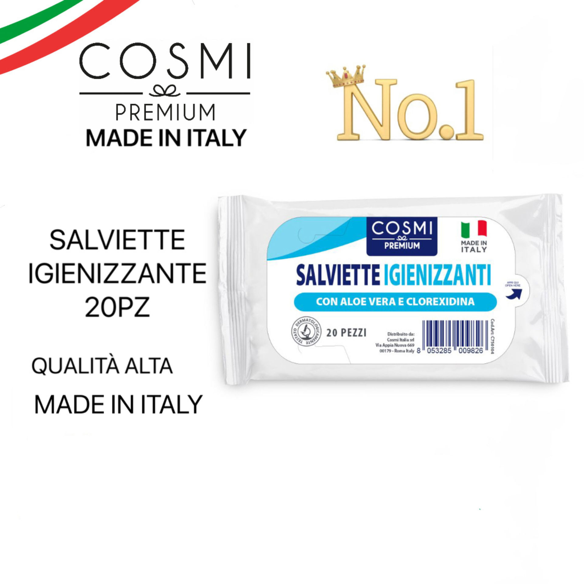 COSMI PREMIUM SALVIETTE IGIENIZZANTI 20PZ