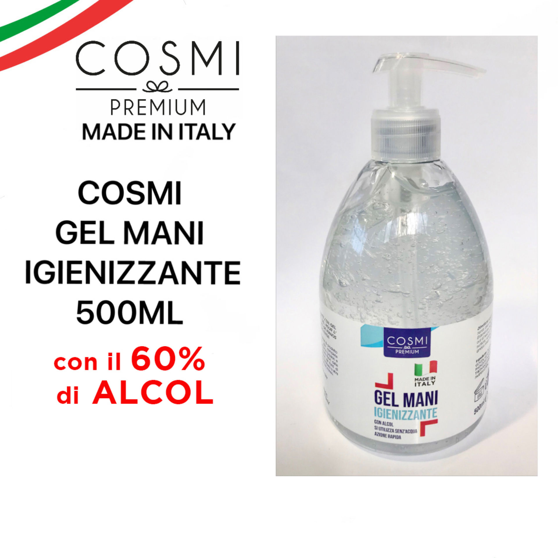 COSMI GEL MANI IGIENIZ.CON DISPENSER 500ML