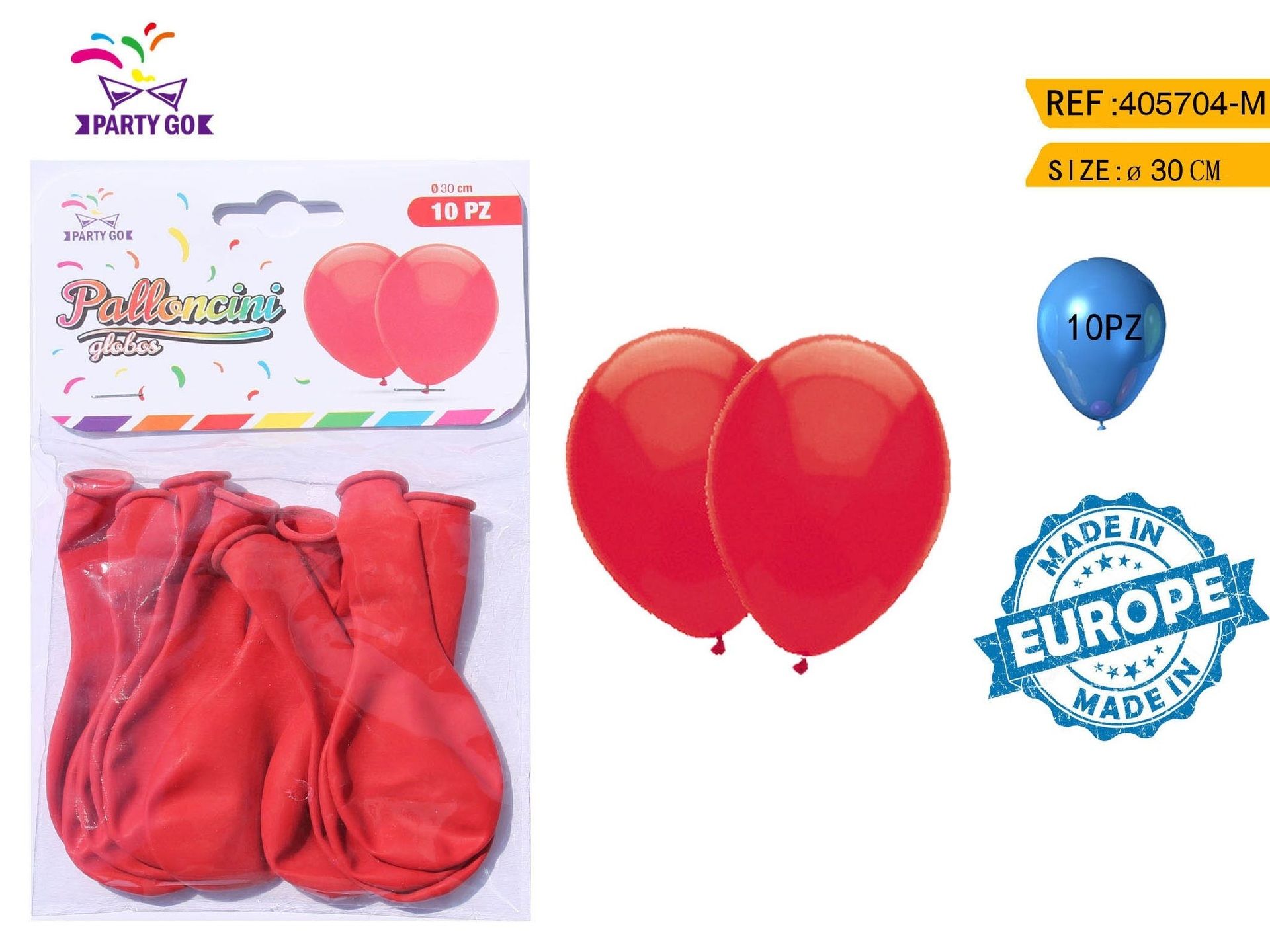 10 PZ PALLONCINI ROTONDI 30CM