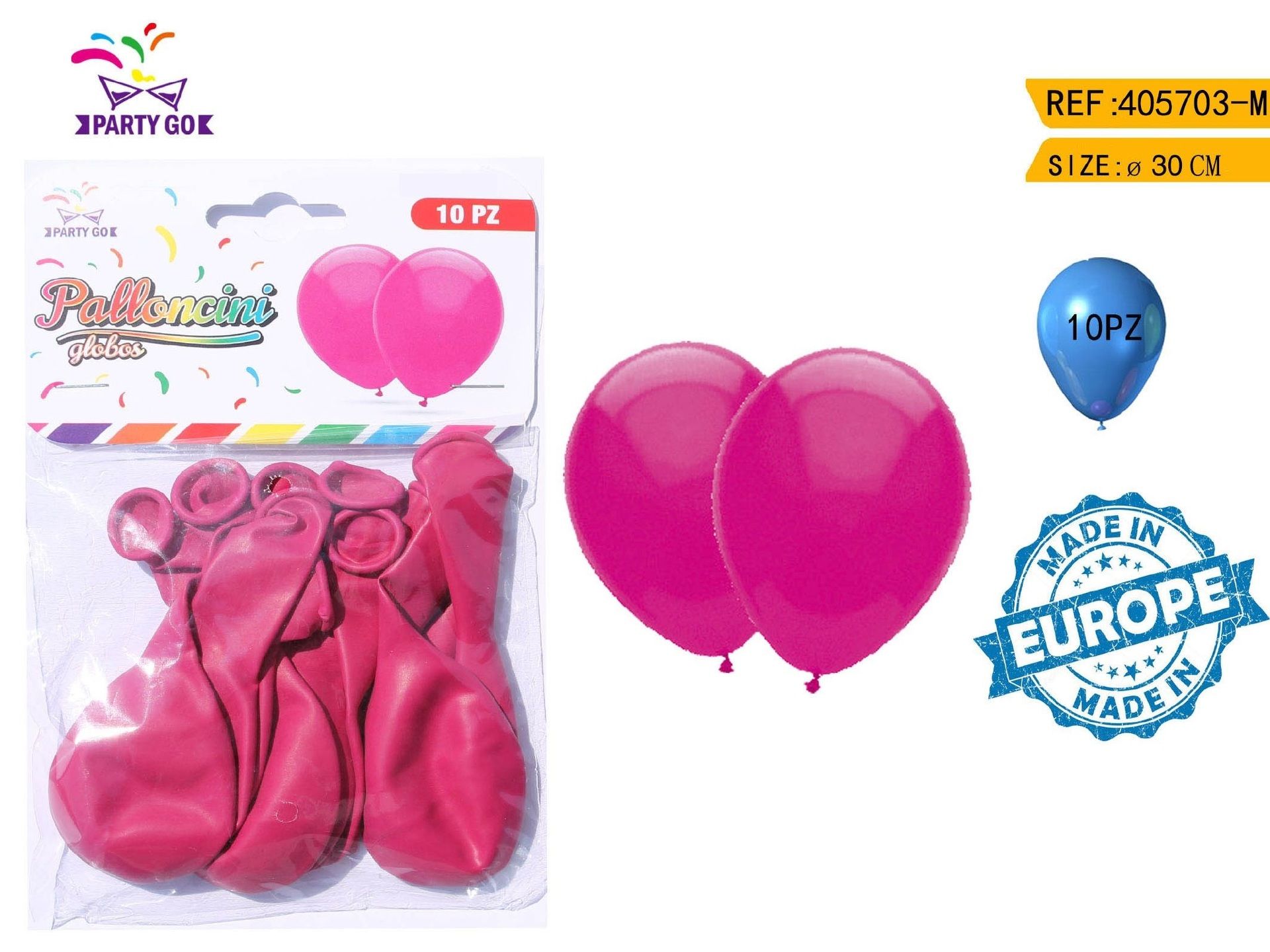 10 PZ PALLONCINI ROTONDI 30CM