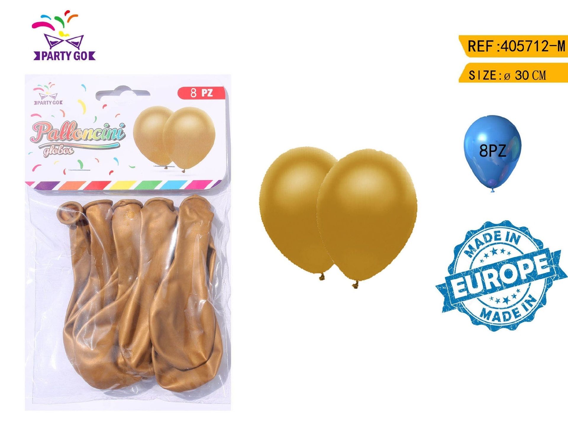 8 PZ PALLONCINI ROTONDI 30CM