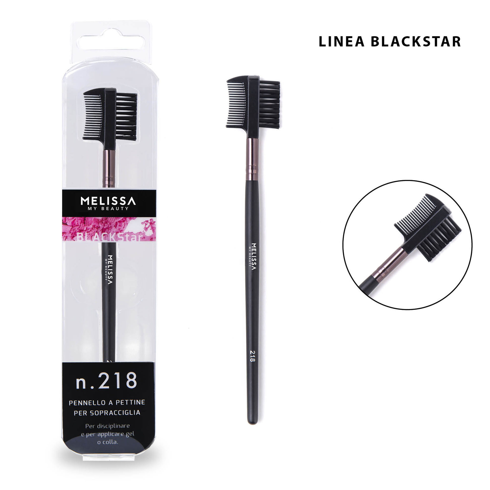 PENNELLO A PETTINE PER SOPRACCIGLIA N.218