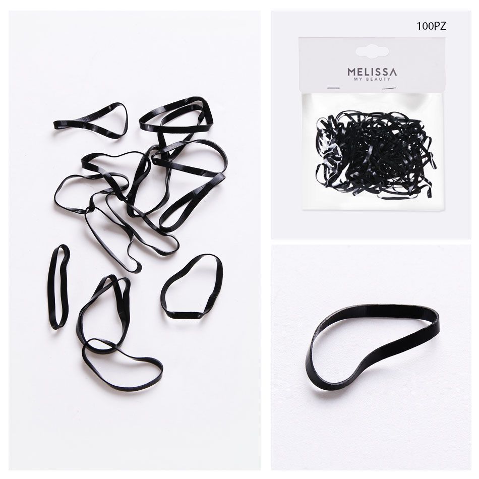 MINI ELASTICI CAPELLI NERI 100PZ
